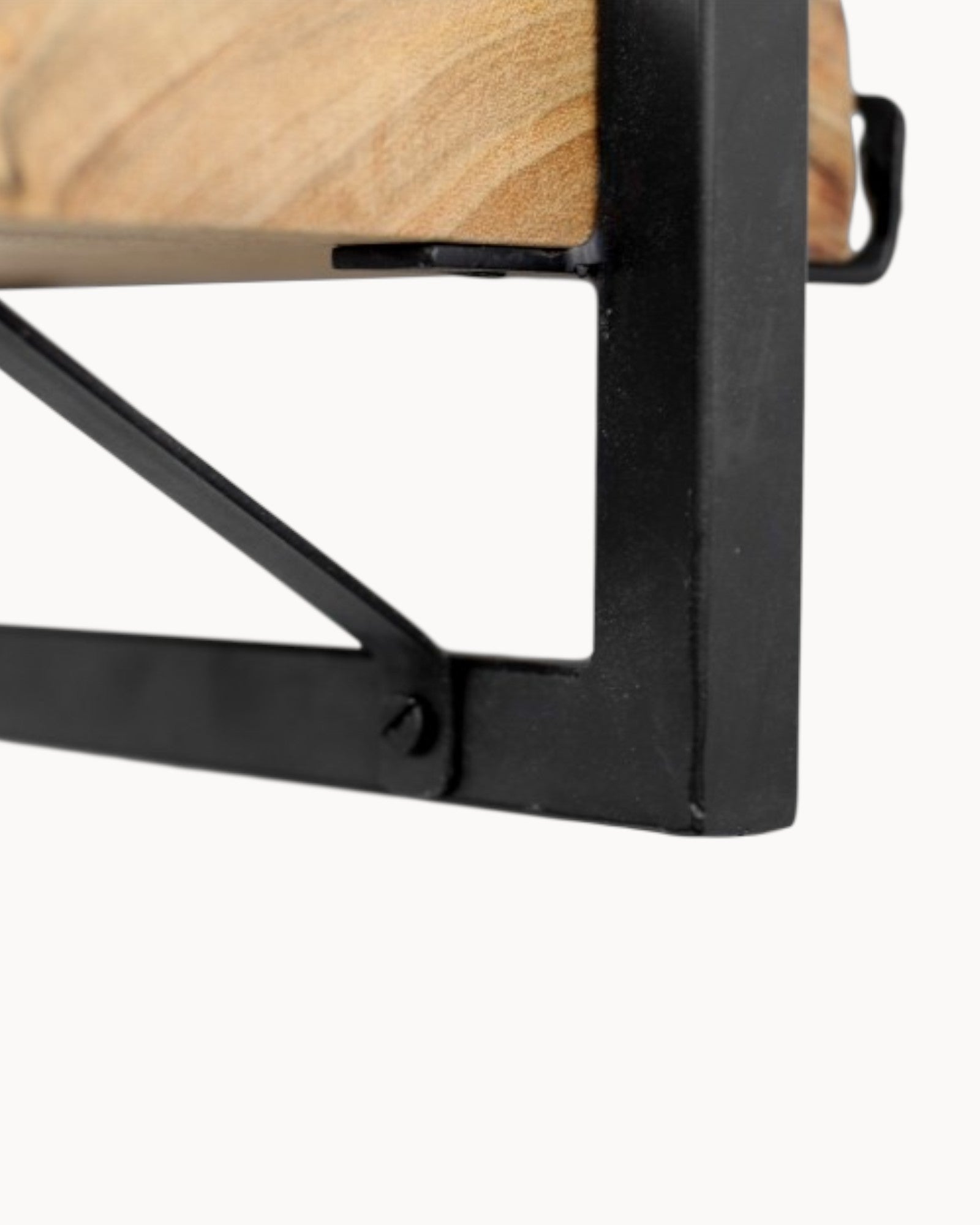 Wandregal Levels – Akazienholz & Metall – 3 Ebenen – Natur/Schwarz