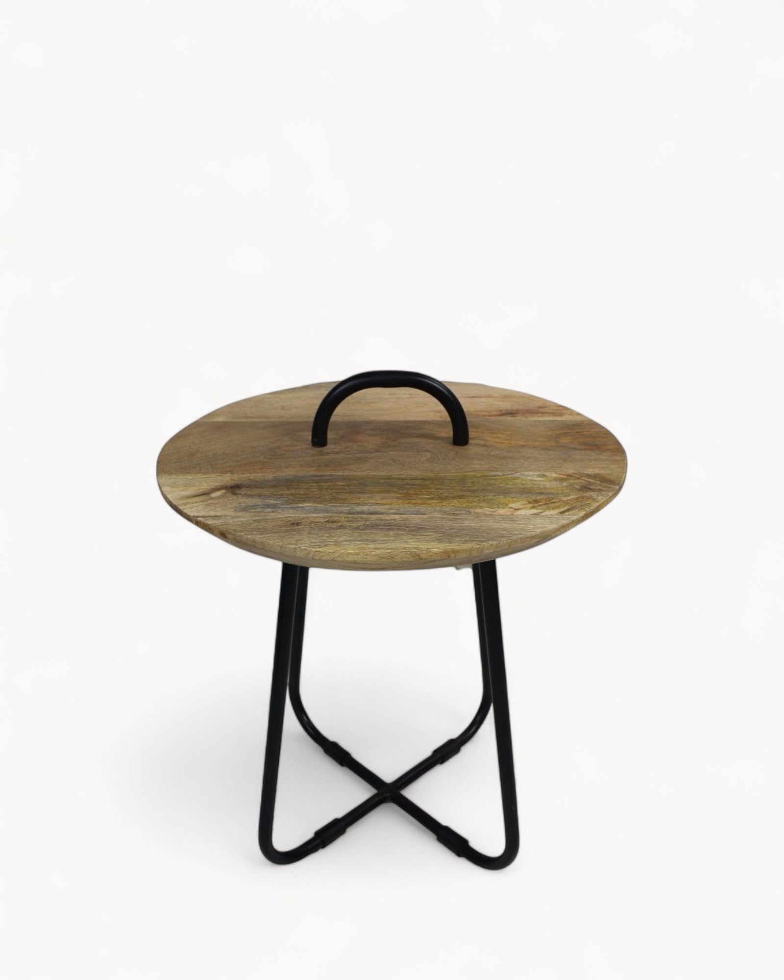 HSM Collection – Beistelltisch rund – Mango Holz & Metall – 45x55 cm