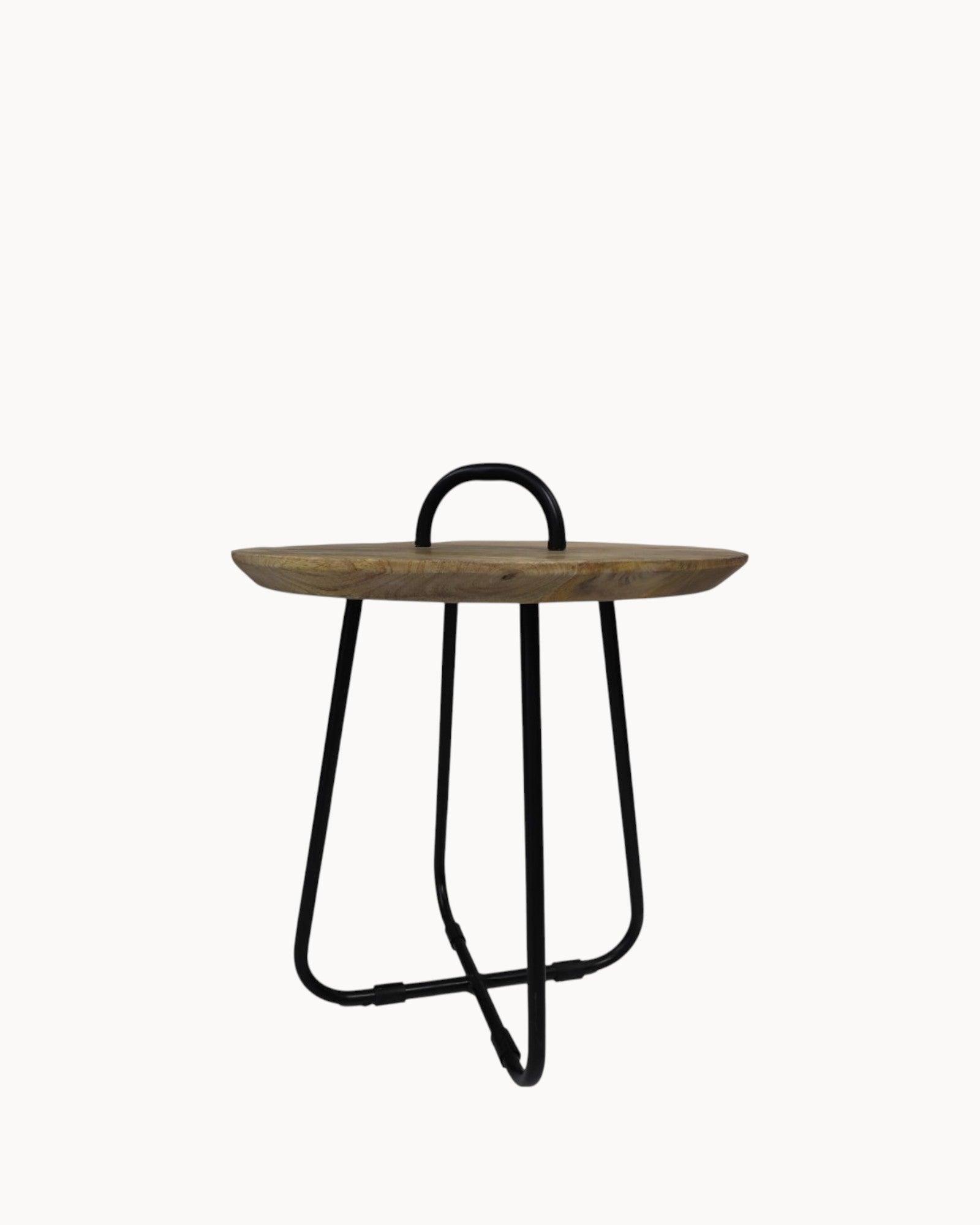 HSM Collection – Beistelltisch rund – Mango Holz & Metall – 45x55 cm