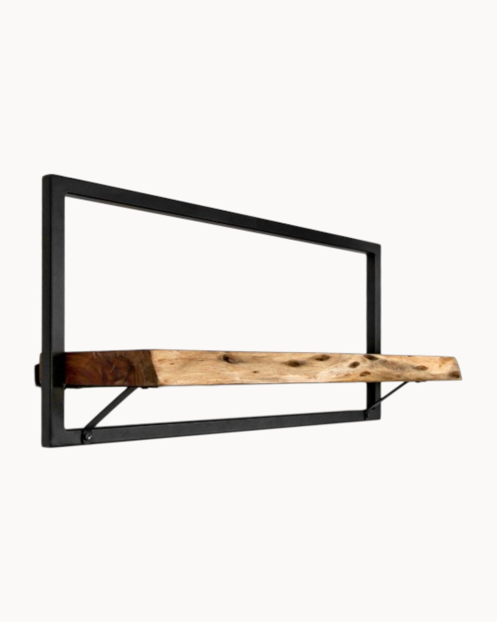 HSM Collection – Wandregal – Akazienholz Metall – Natur, 70 cm