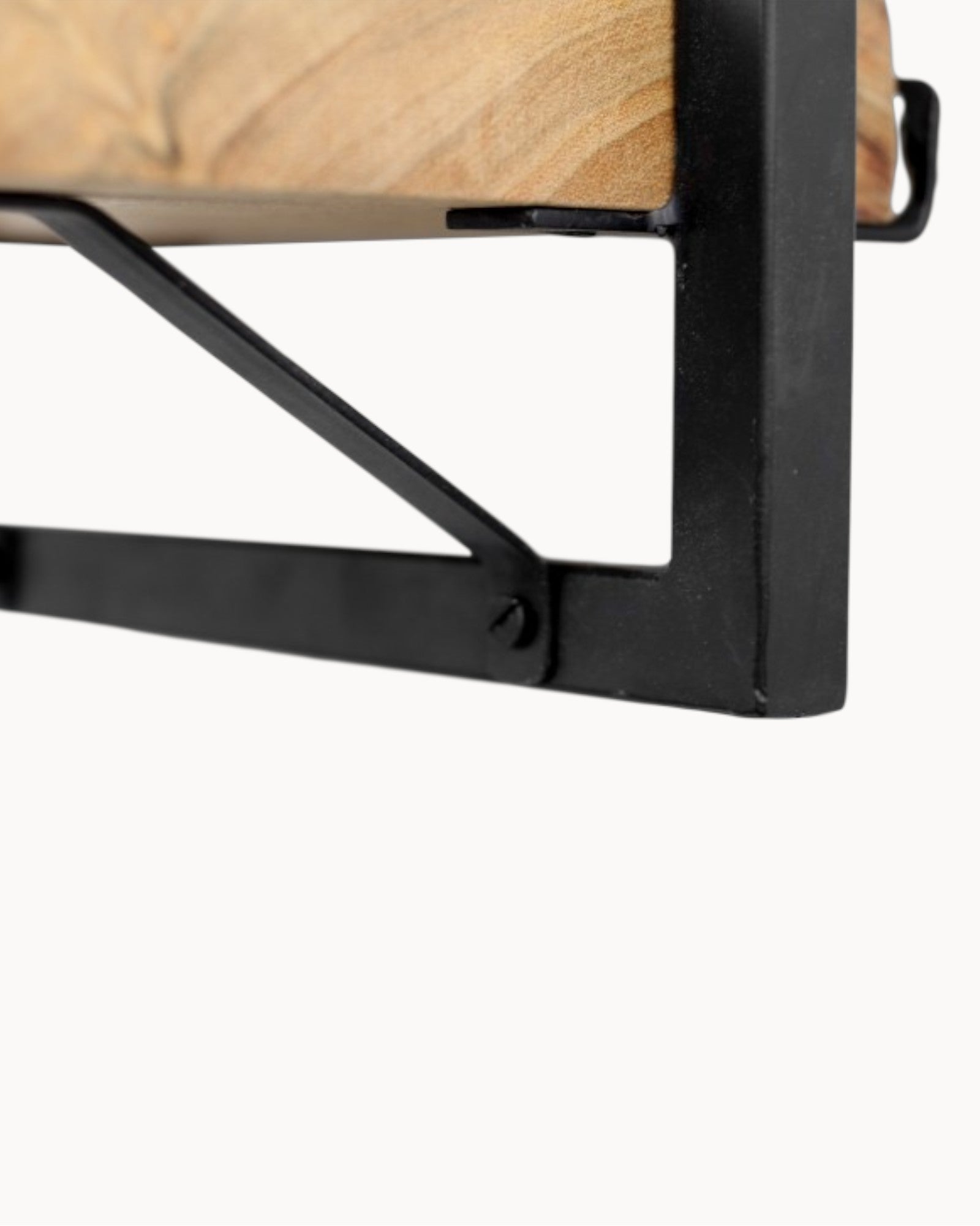 HSM Collection – Wandregal – Akazienholz Metall – Natur, 70 cm