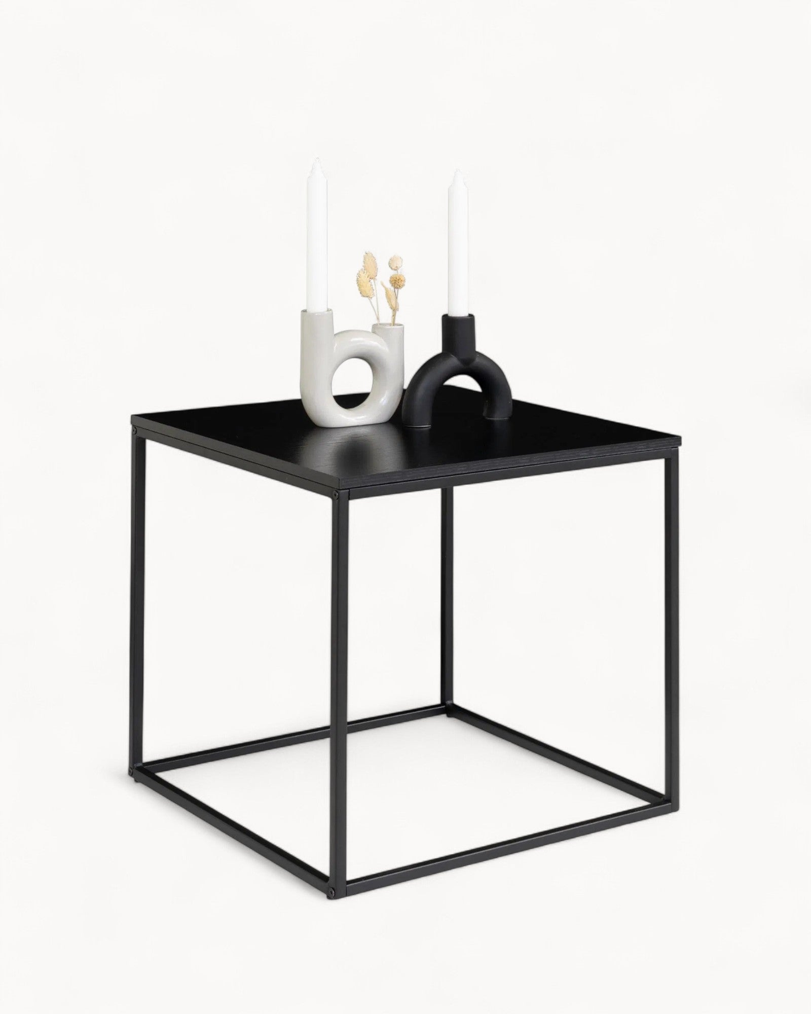 Beistelltisch Black Box – Schwarz, 45x45x45 cm, Metallgestell