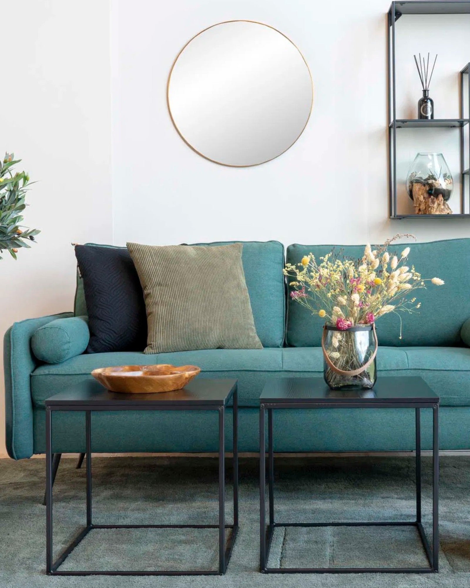 Beistelltisch Black Box – Schwarz, 45x45x45 cm, Metallgestell