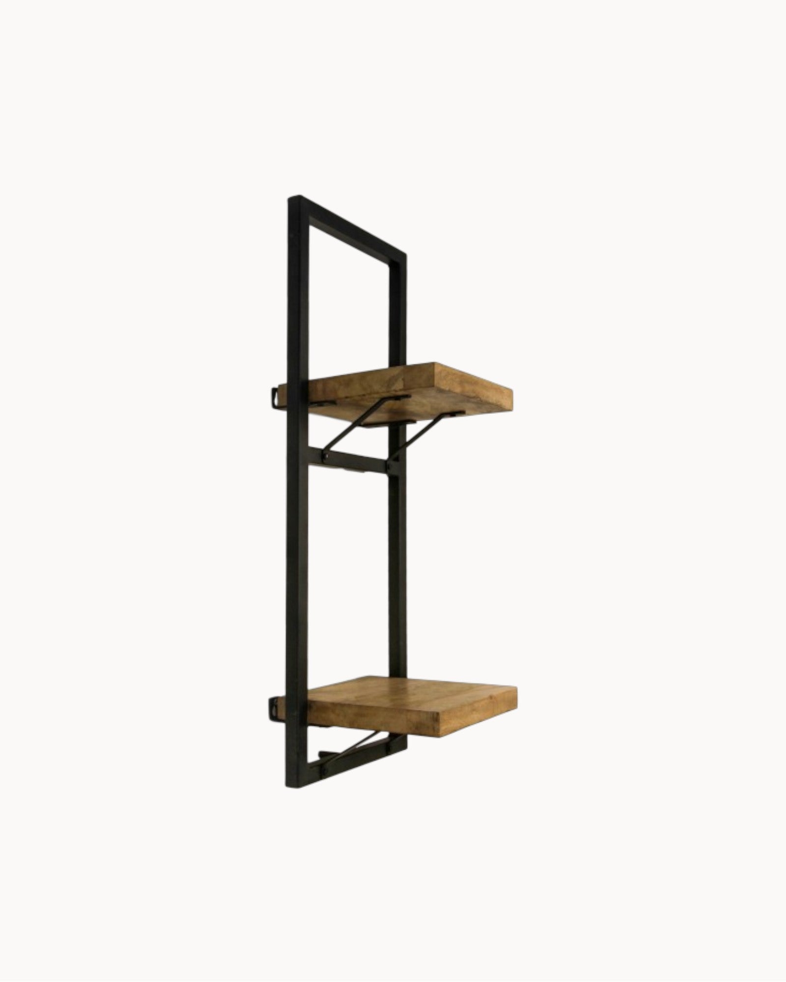 HSM Collection – Wandregal Level Shelf – Mangoholz Metall natur/schwarz