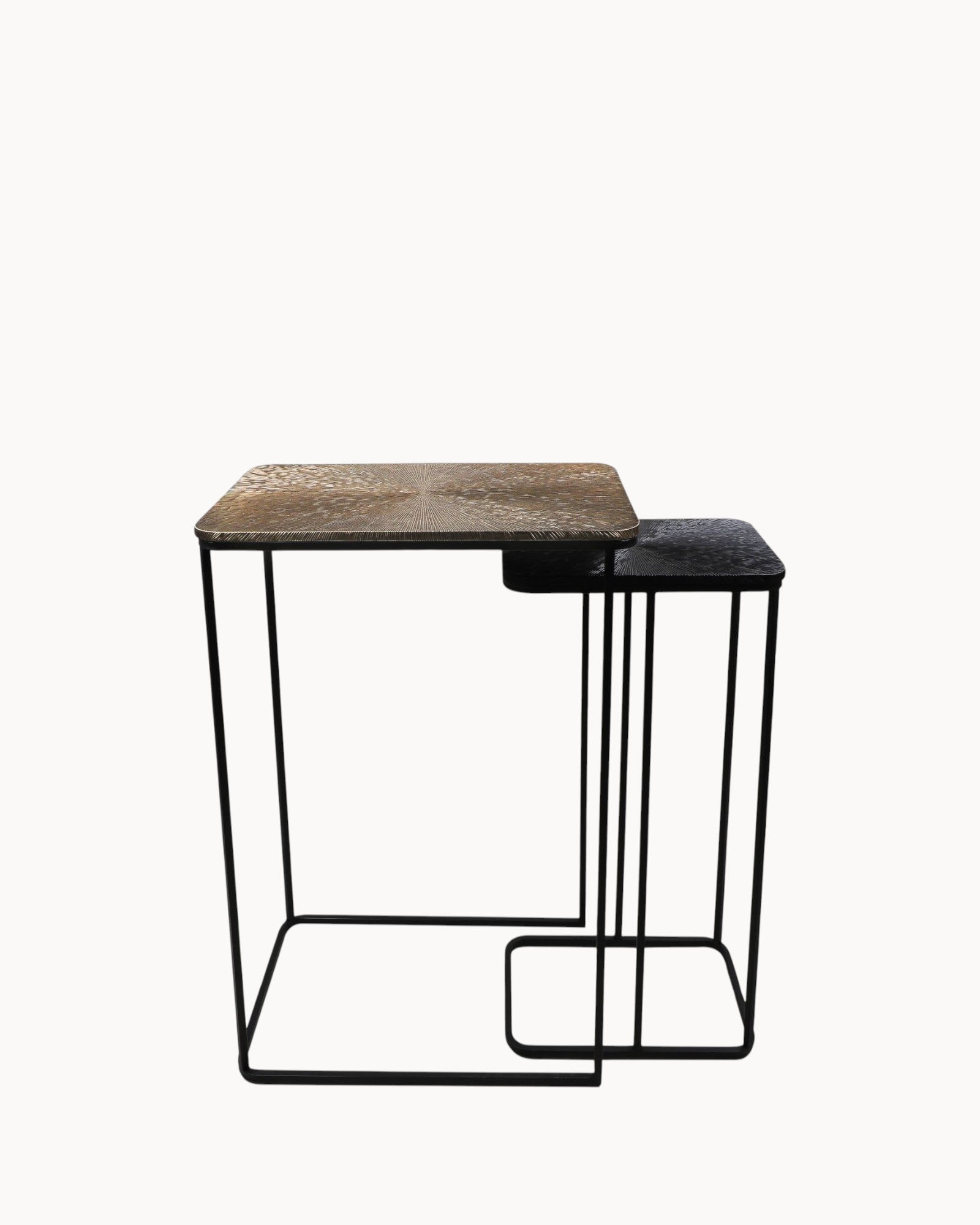 Konsolentisch Set 2-teilig – Luxe Nest – Gold/Schwarz – Metall/Aluminium