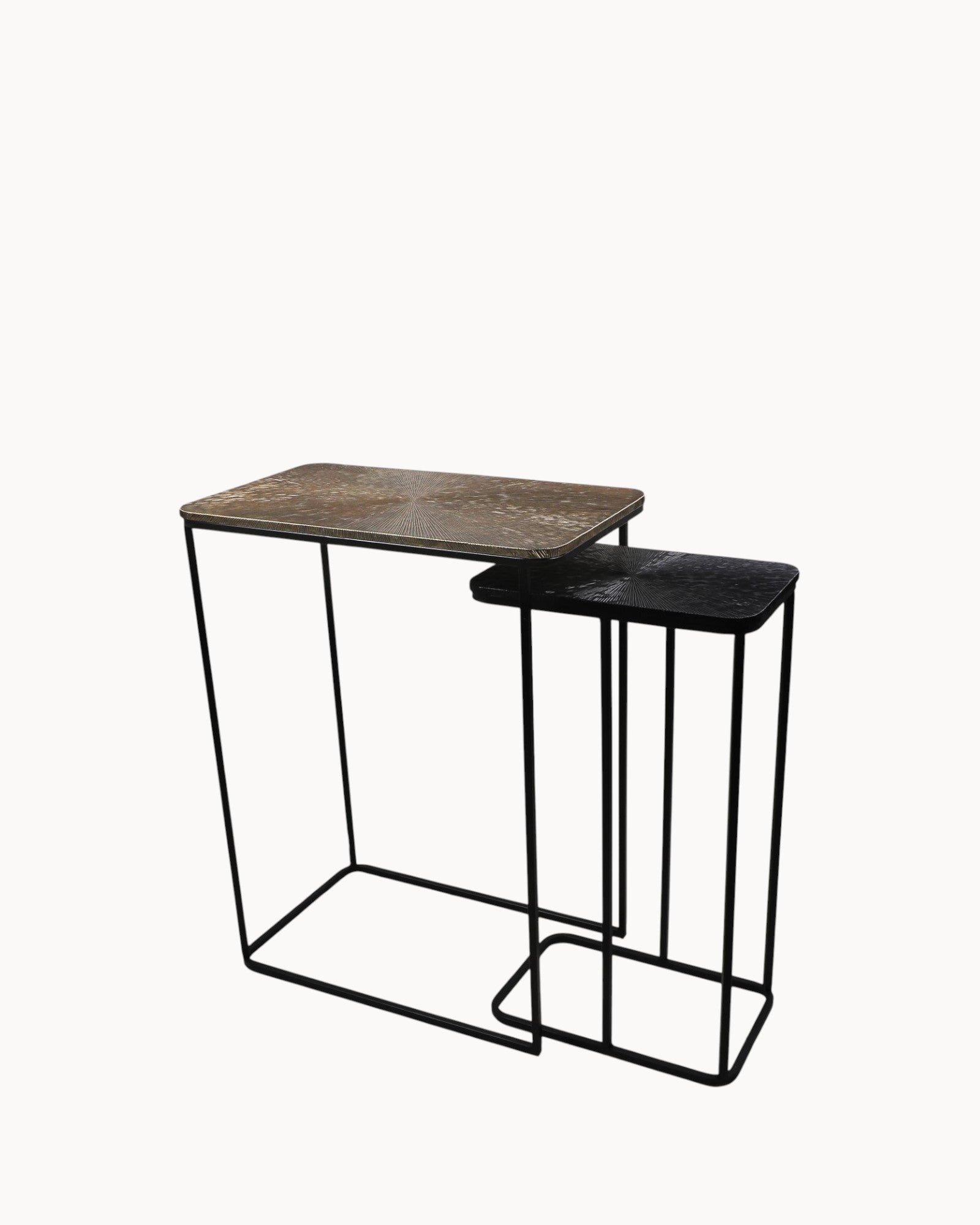 Konsolentisch Set 2-teilig – Luxe Nest – Gold/Schwarz – Metall/Aluminium