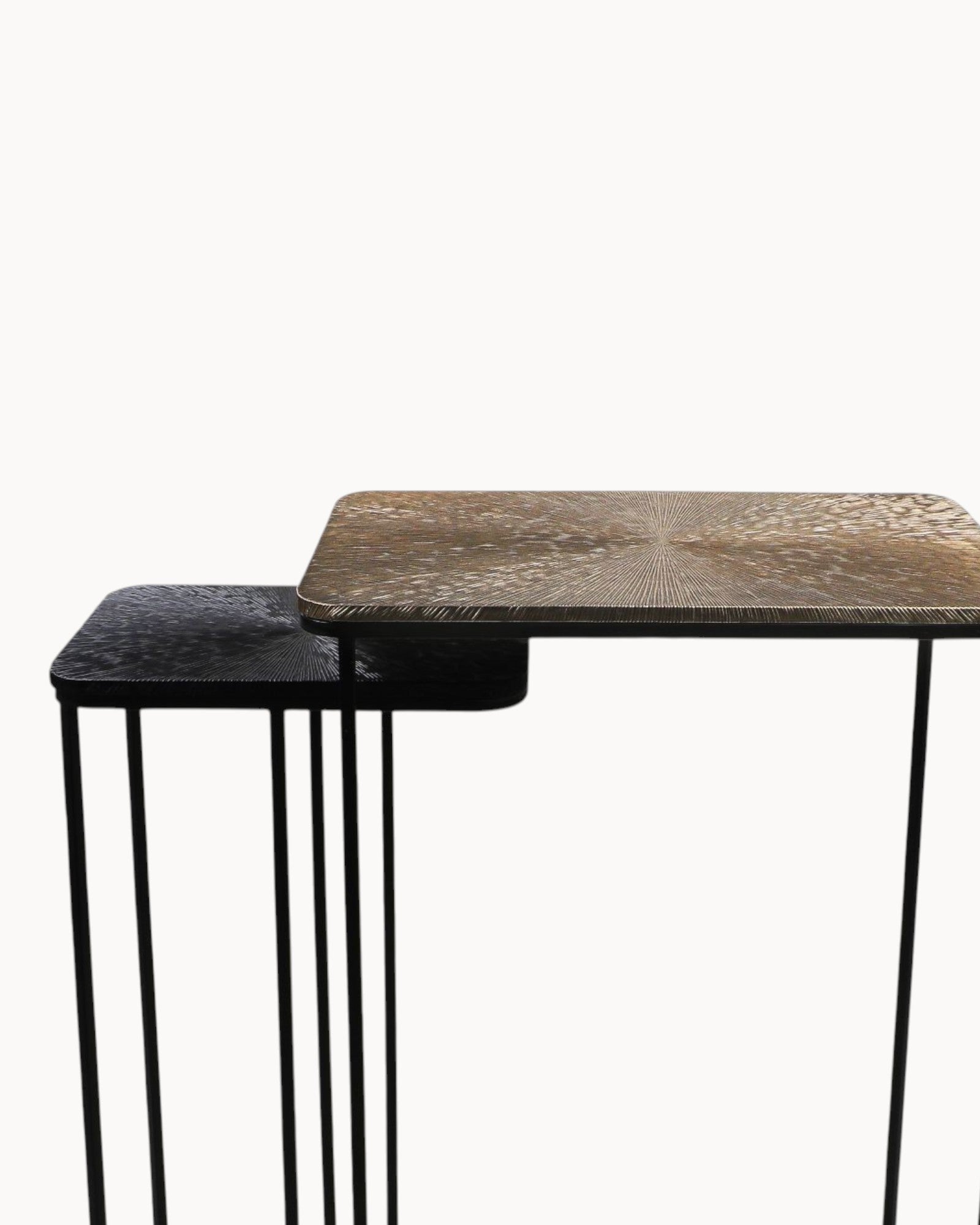 Konsolentisch Set 2-teilig – Luxe Nest – Gold/Schwarz – Metall/Aluminium