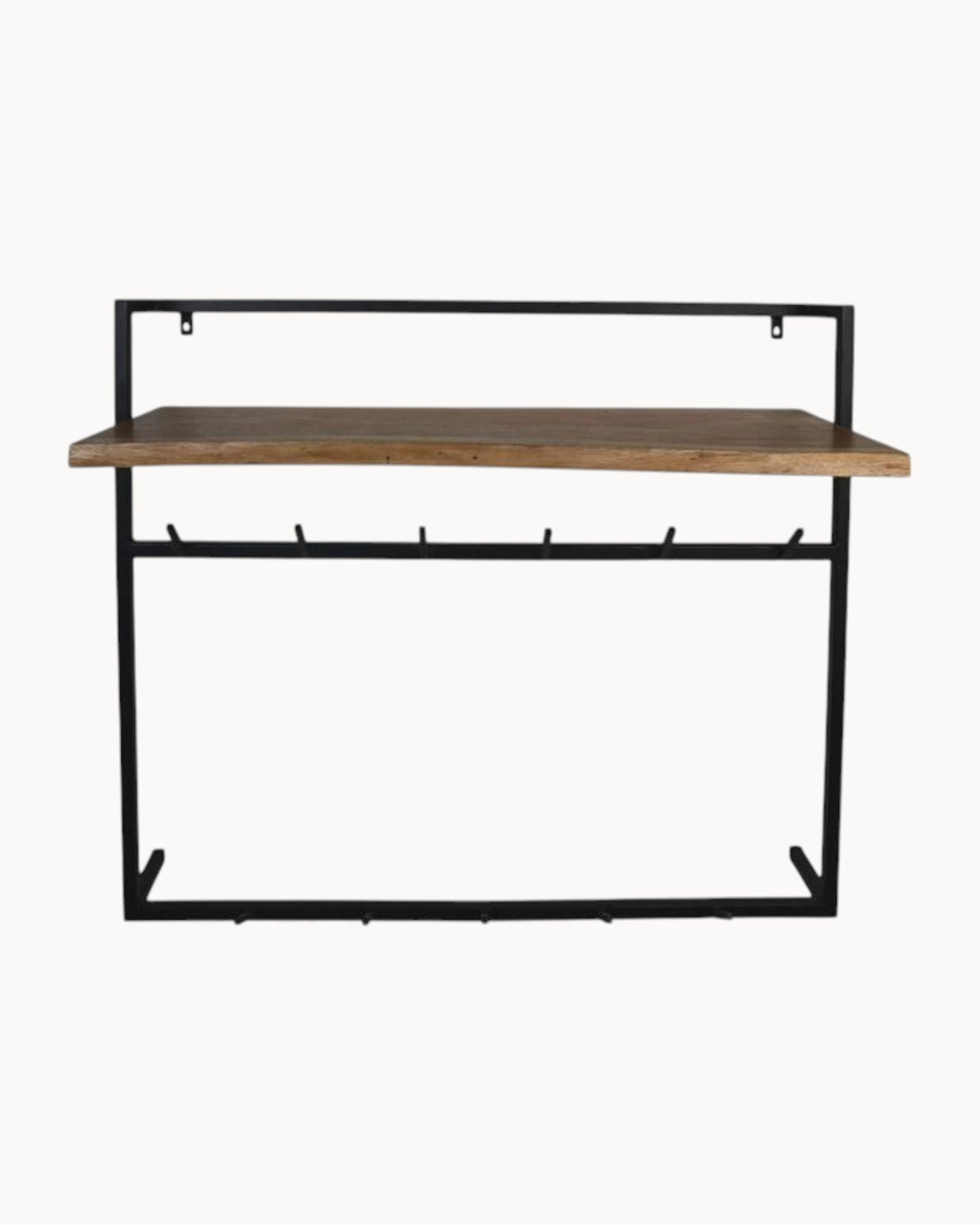 HSM Collection – Wandgarderobe – Akazienholz Natur/Schwarz – 100x30x80cm