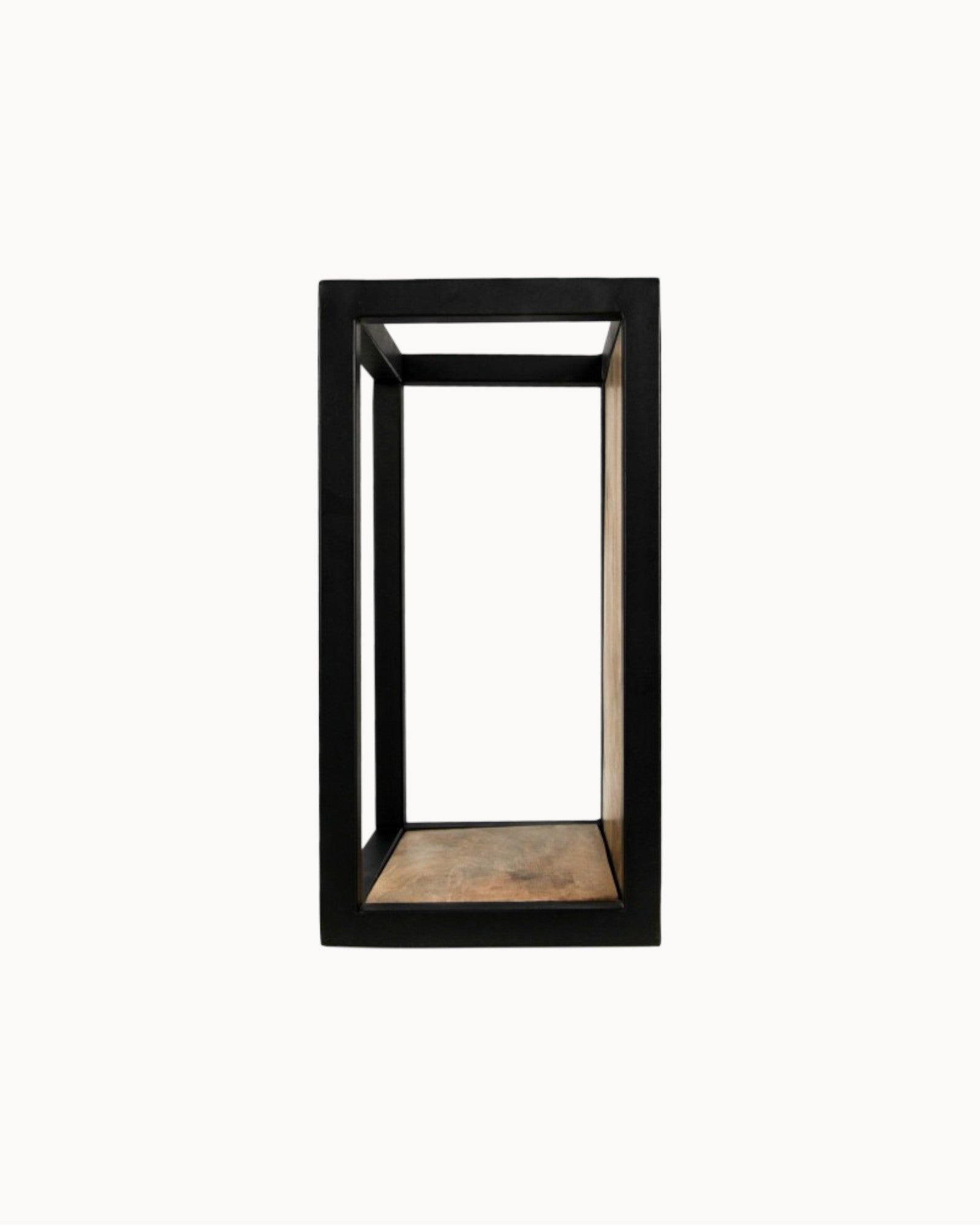 Wandregal Levels – Mango Holz/Metall – Natur/Schwarz – 25x18x35 cm