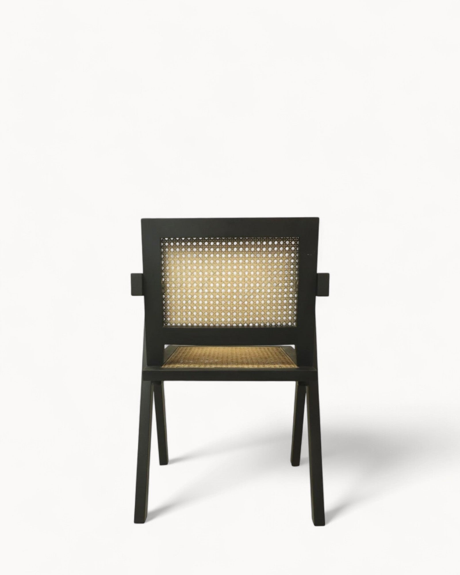 HSM Collection – Esszimmerstuhl – Schwarz/Natur – Mahagoni mit Rattan