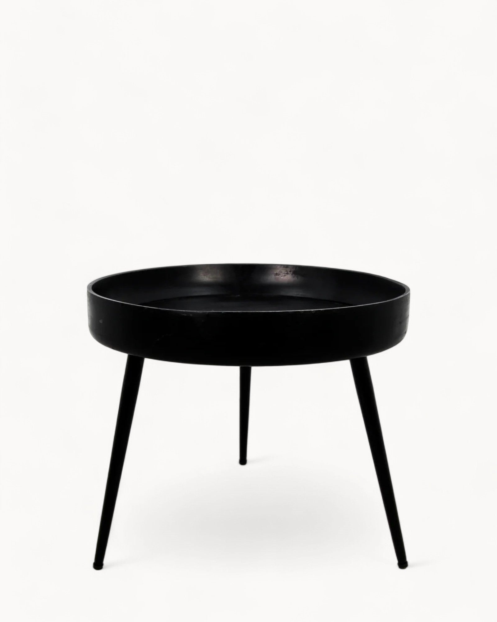 Beistelltisch Ventura - 50x50 cm - Schwarz - Mangoholz und Eisen