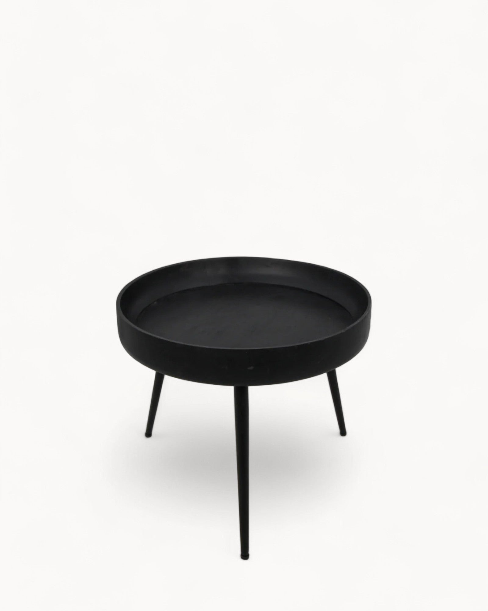 Beistelltisch Ventura - 50x50 cm - Schwarz - Mangoholz und Eisen