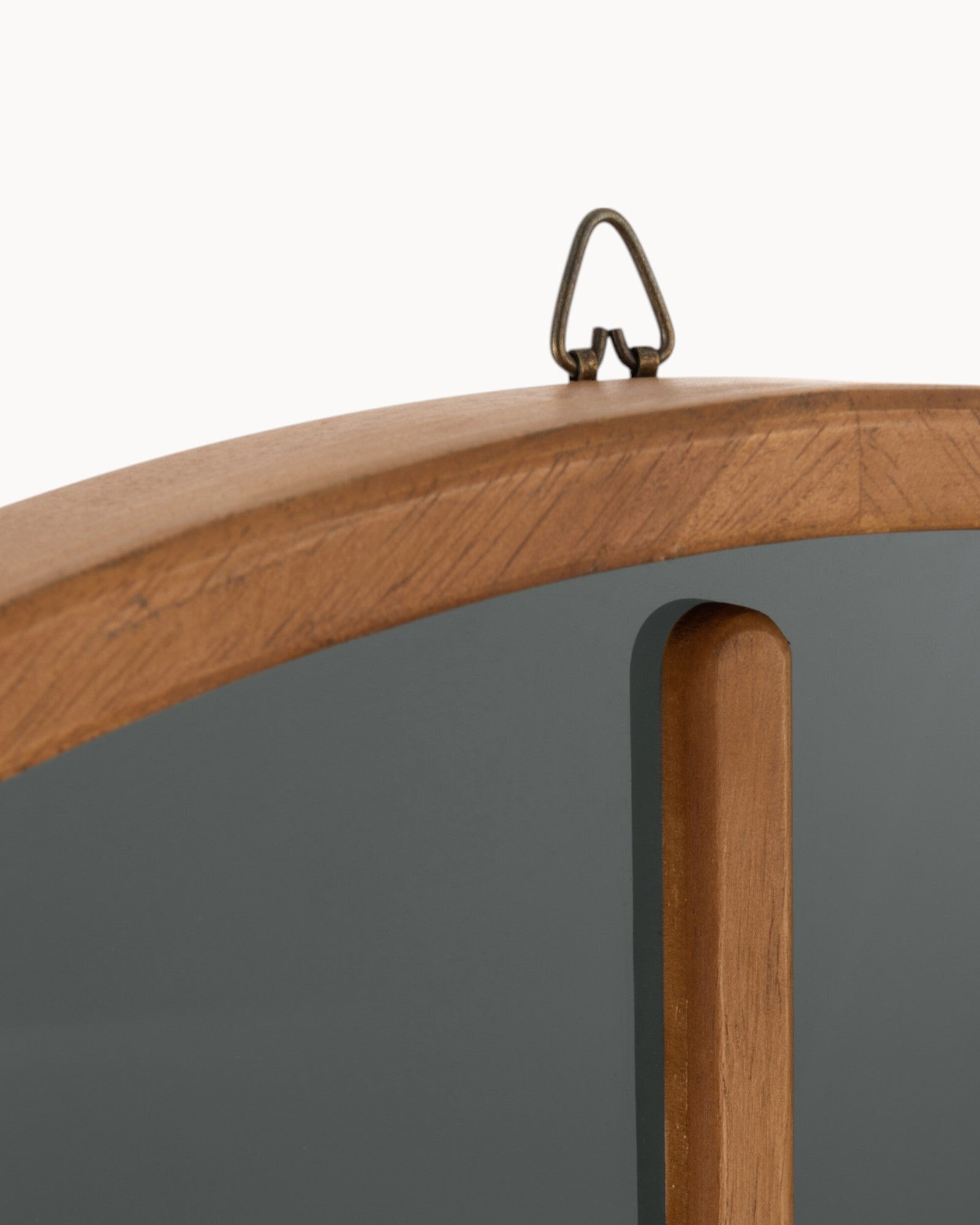 J-Line Runde Uhr – Holz/Glas – Braun/Schwarz – 80cm