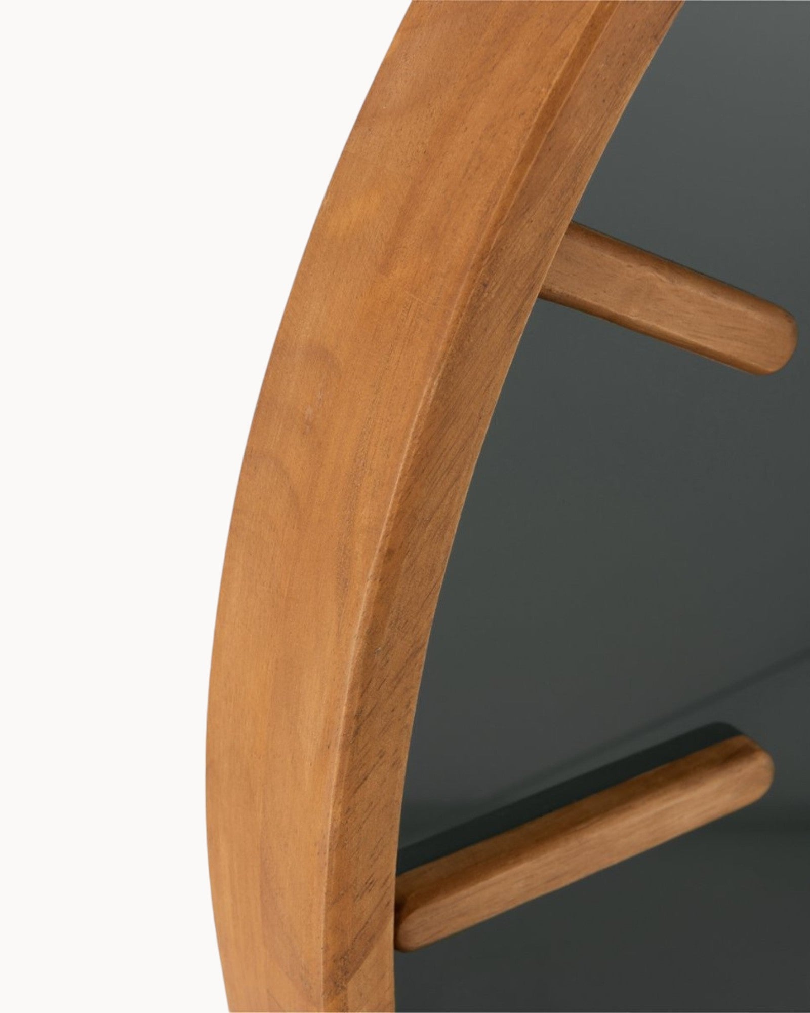 J-Line Runde Uhr – Holz/Glas – Braun/Schwarz – 80cm