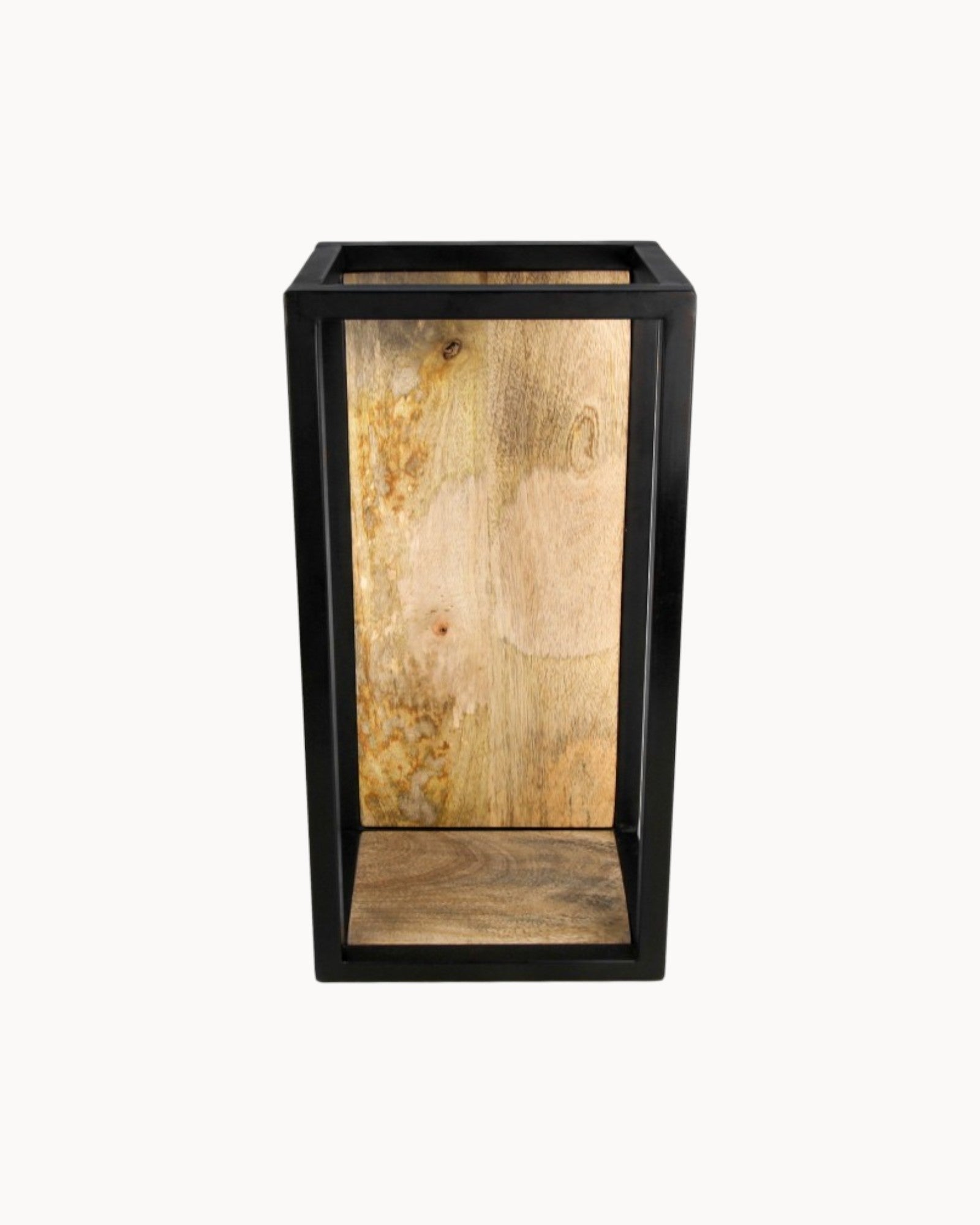 Wandregal Levels – Mango Holz/Metall – Natur/Schwarz – 25x18x55 cm