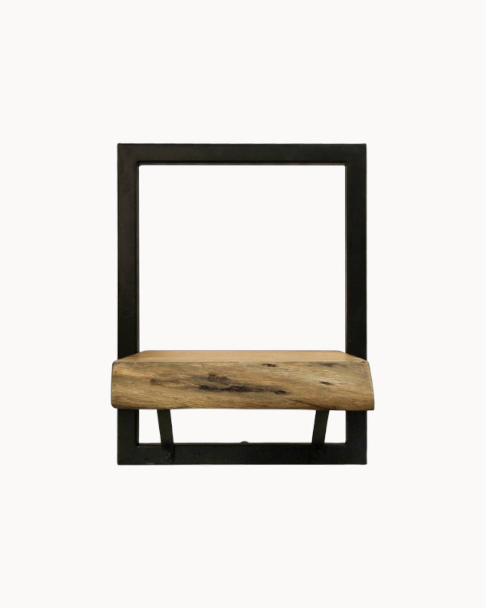 Wandregal Levels – Akazienholz & Metall – Natur/Schwarz – 25x22x32 cm