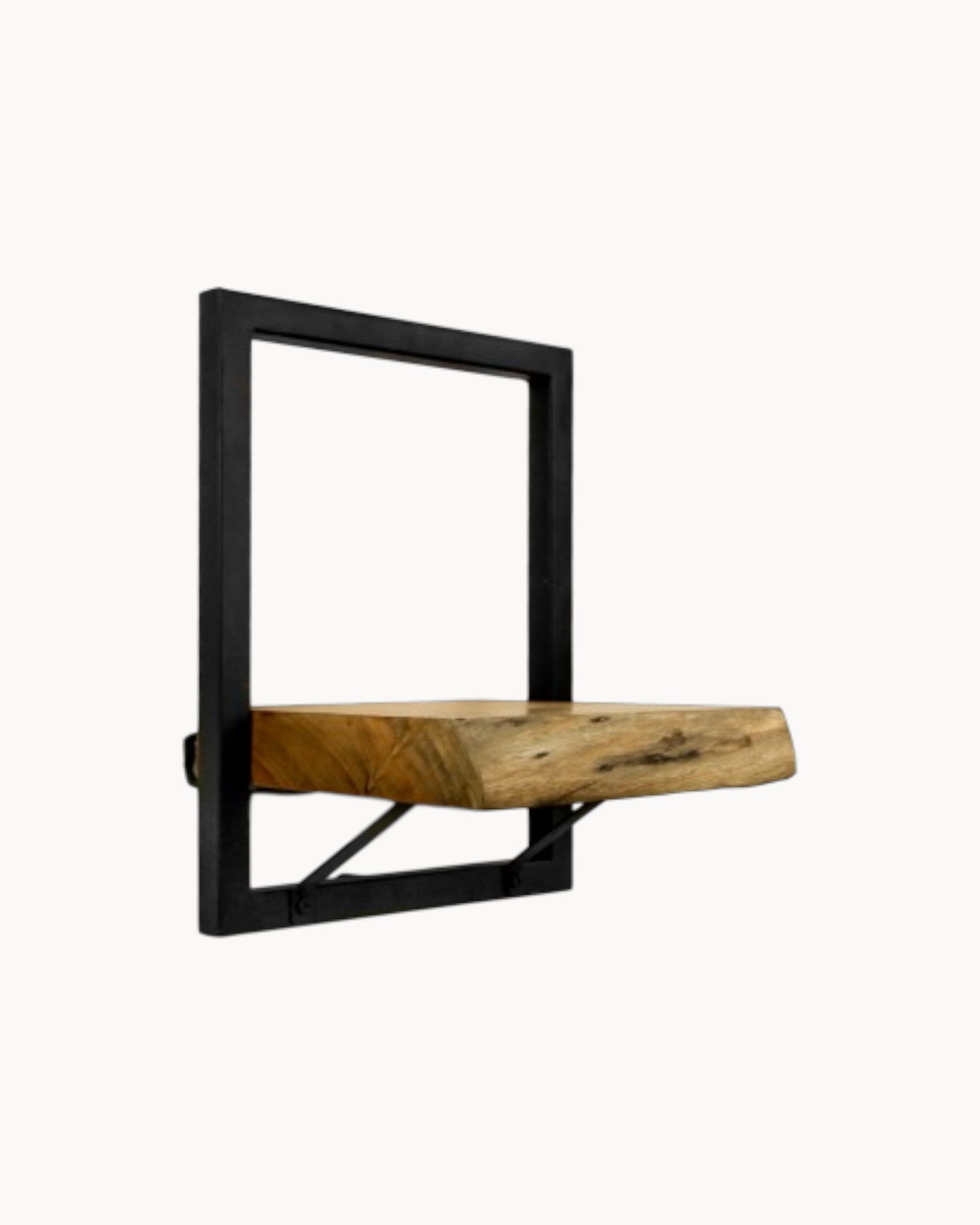 Wandregal Levels – Akazienholz & Metall – Natur/Schwarz – 25x22x32 cm