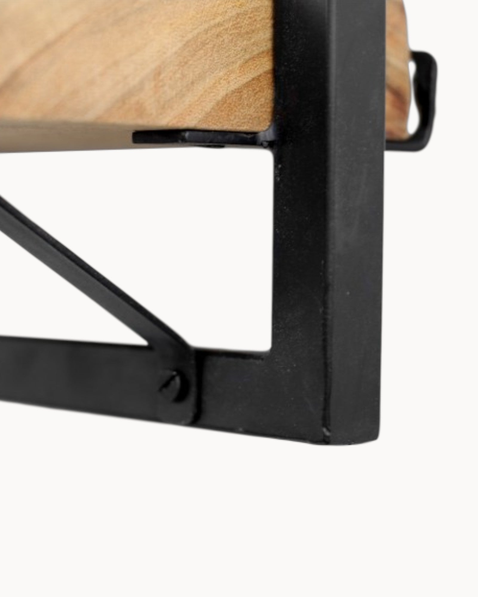 Wandregal Levels – Akazienholz & Metall – Natur/Schwarz – 25x22x32 cm