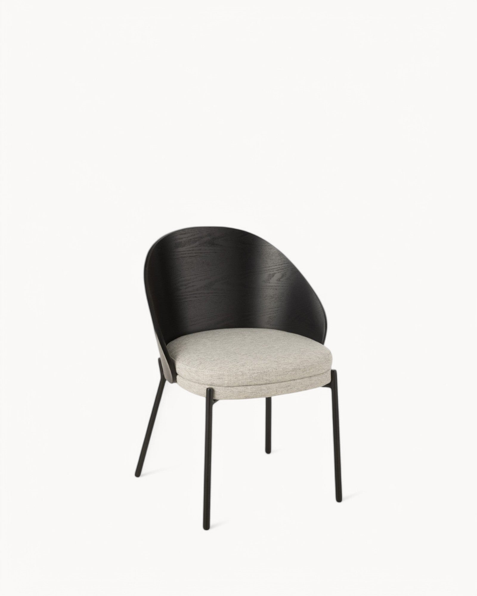 J-Line Stuhl Lone – Sperrholz & Metall Schwarz/Grau – Moderner Designstuhl
