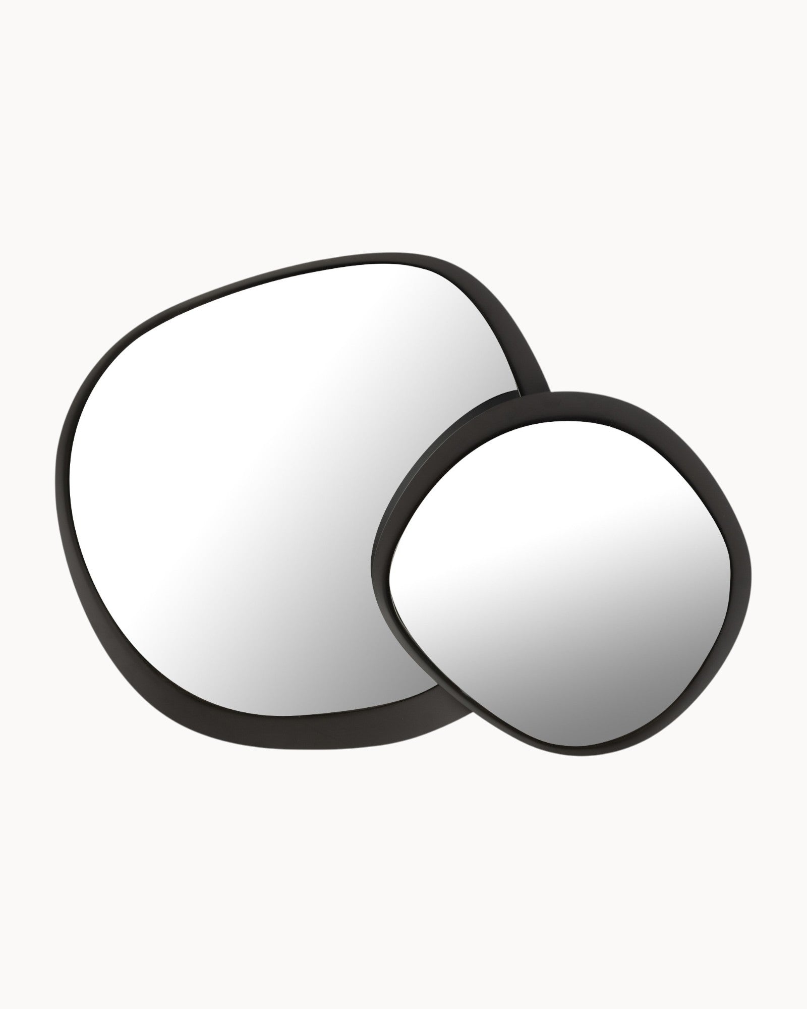 J-Line Wandspiegel – Groß, Schwarz, Metall und Glas, 82 cm