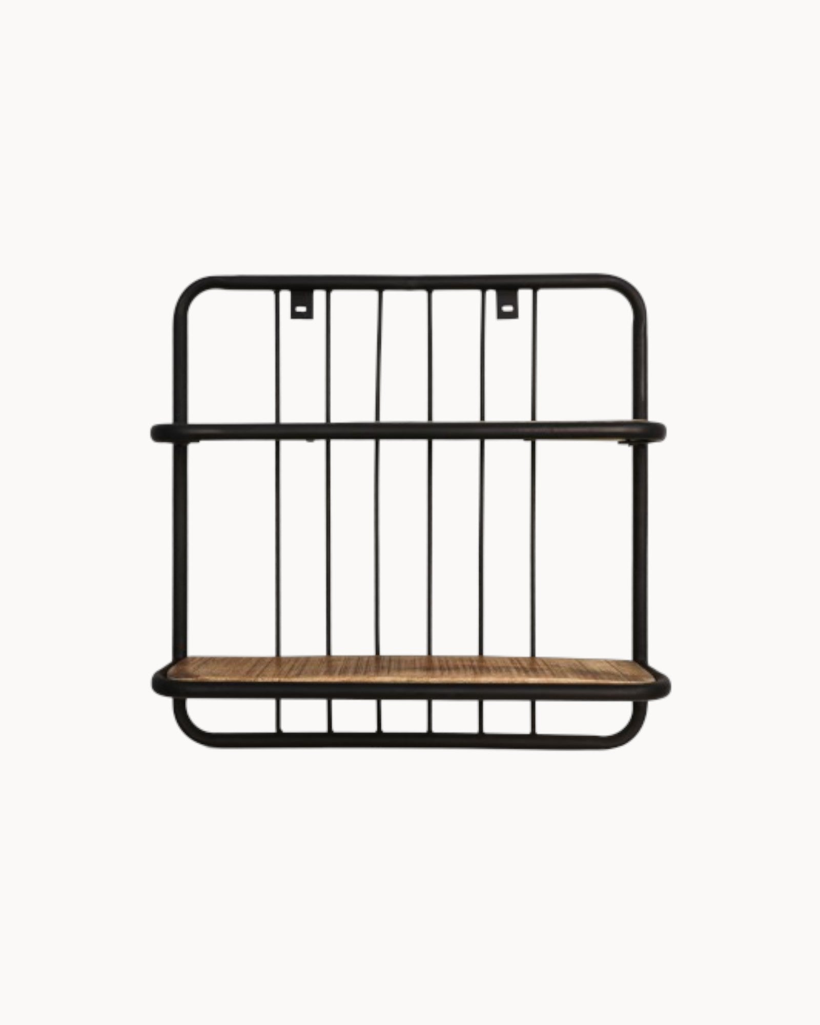 Wandregal – HSM Collection – Mangoholz & Metall – 50x12x50 cm – Natur/Schwarz