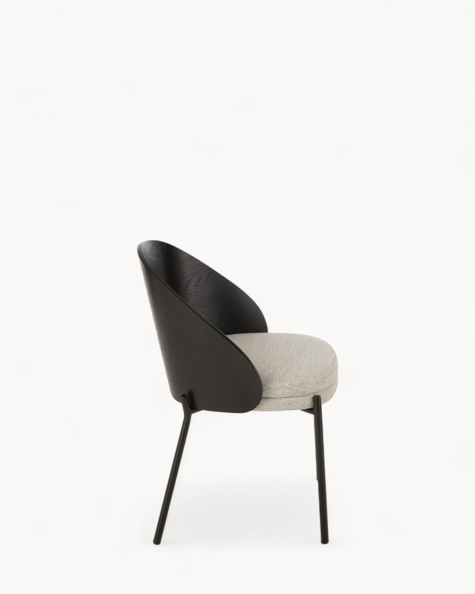 J-Line Stuhl Lone – Sperrholz & Metall Schwarz/Grau – Moderner Designstuhl