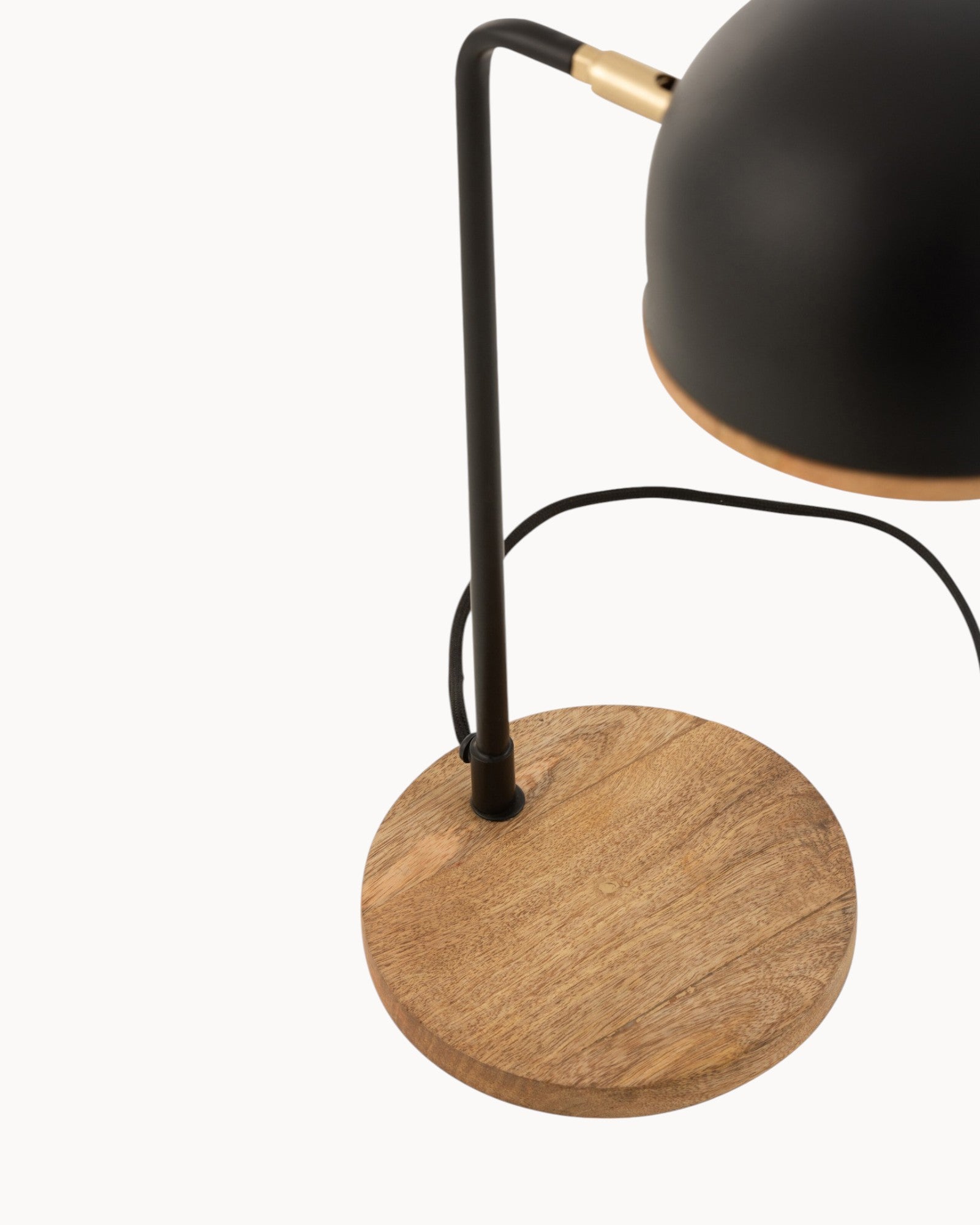 J-Line – Tischlampe Evy – Schwarz/Natur – Eisen & Holz – E14 Fassung