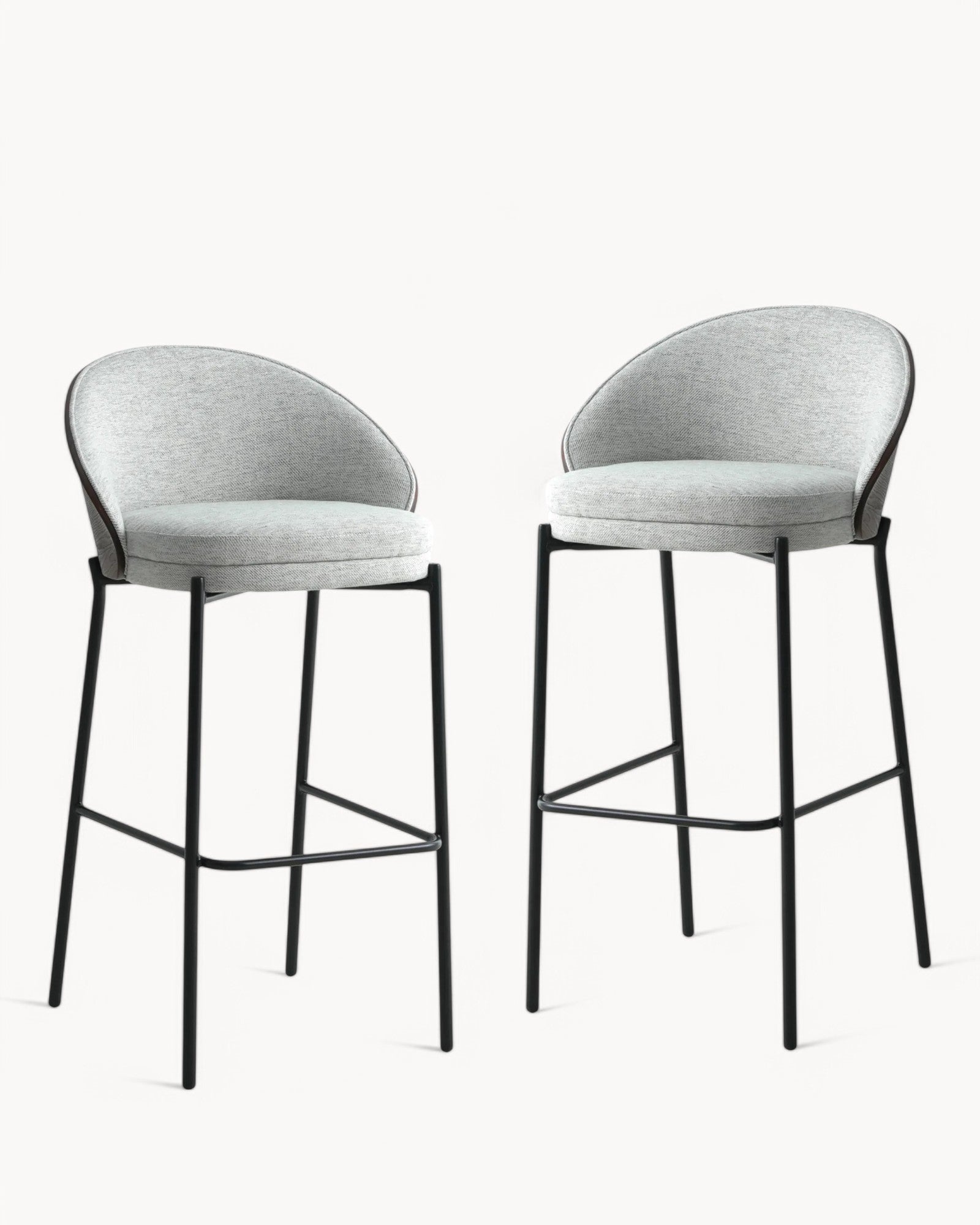House Nordic – Canelas Barstuhl 2er-Set, grau/braun/schwarz