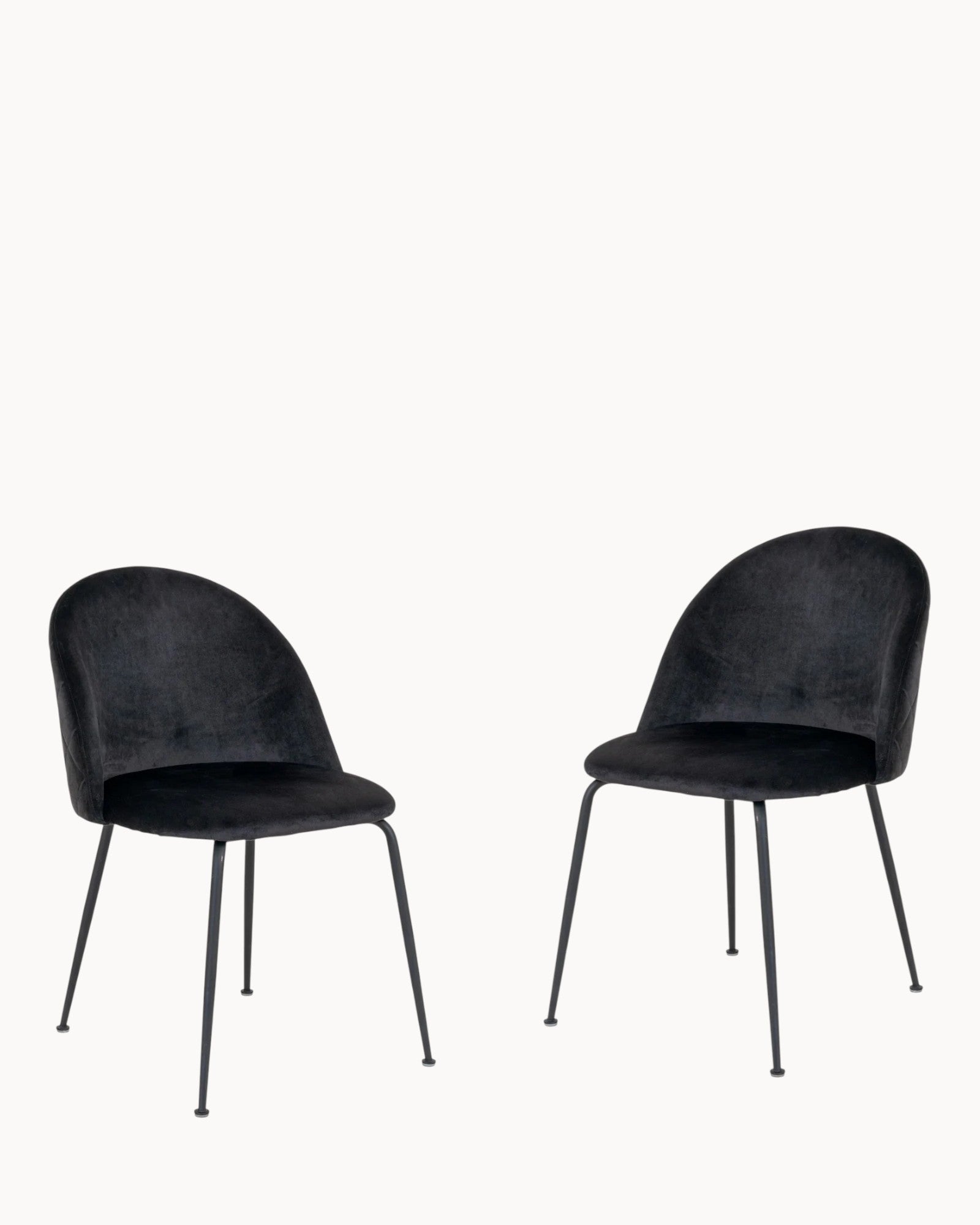 House Nordic – Genfer Esszimmerstuhl, 2er-Set, aus Samt und Metall, schwarz