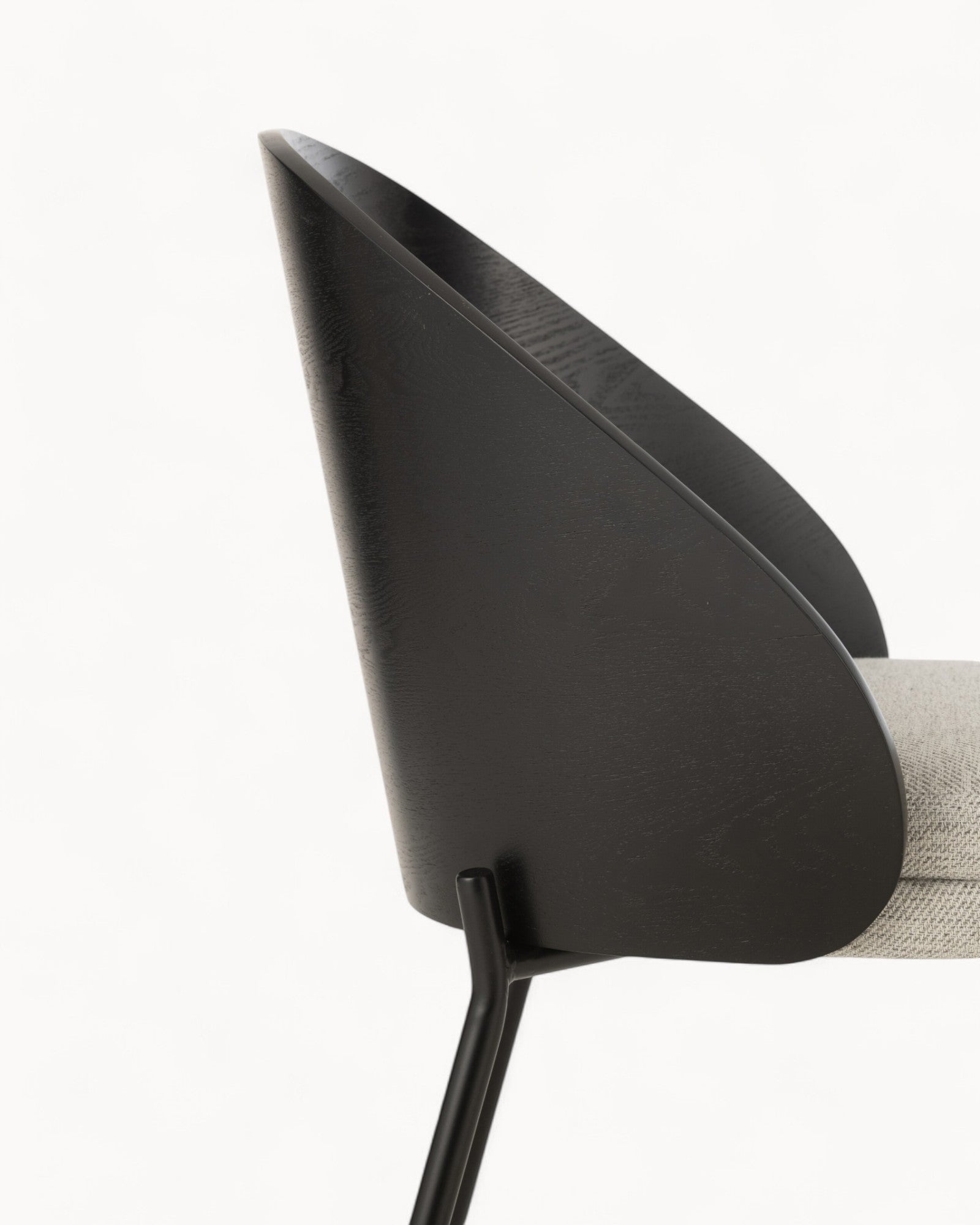 J-Line Stuhl Lone – Sperrholz & Metall Schwarz/Grau – Moderner Designstuhl