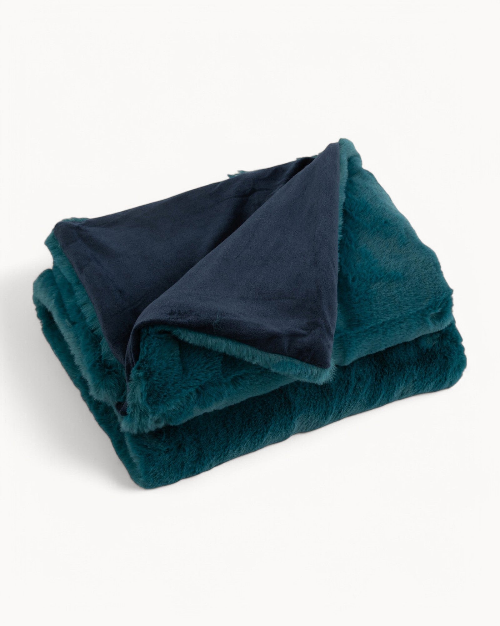 J-Line – Cozy Fur – Polyester Fell Decke 180x130 cm – Blaugrün, Weich