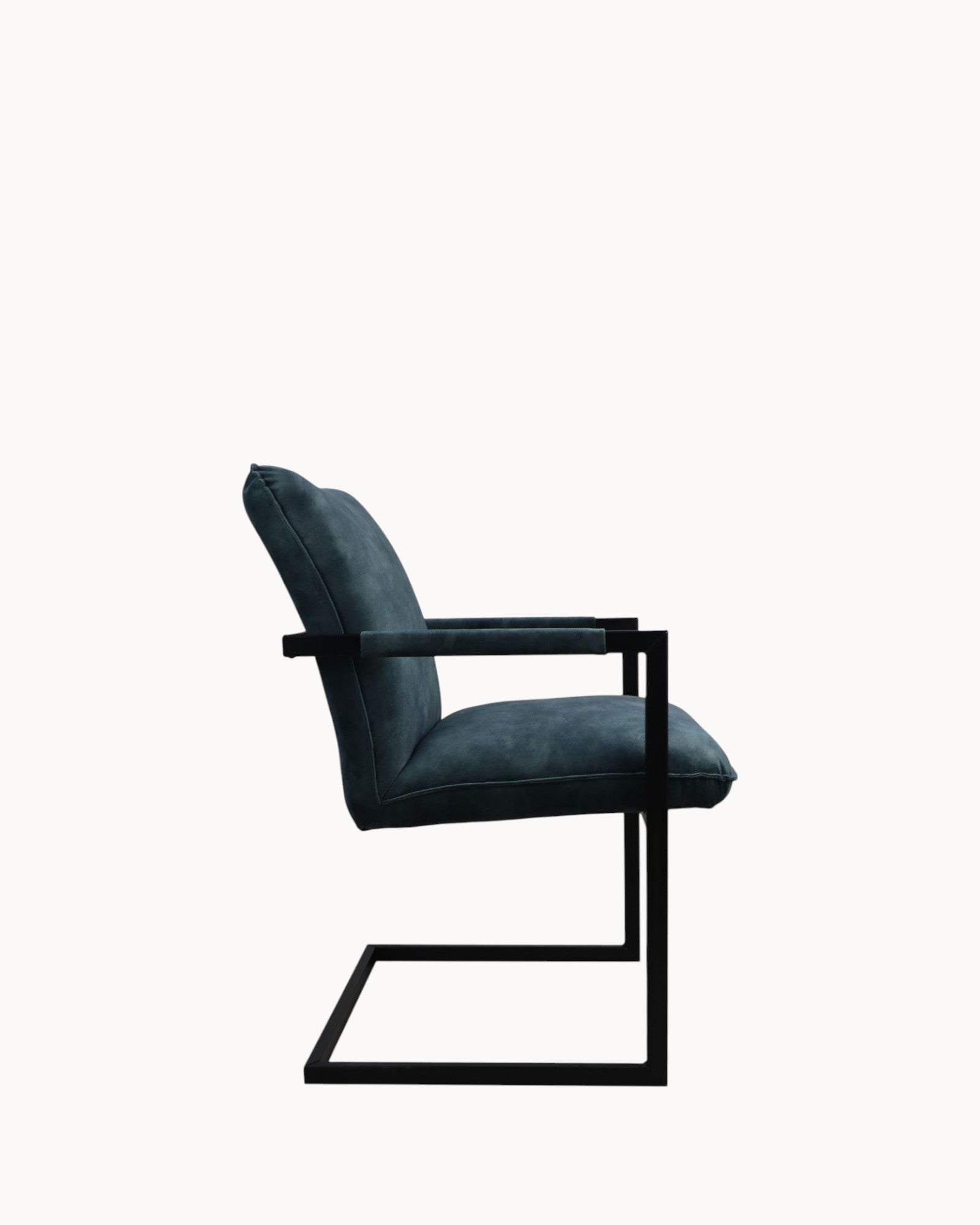 HSM Collection Esszimmerstühle 2er-Set – Blau Samt – Schwarze Beine