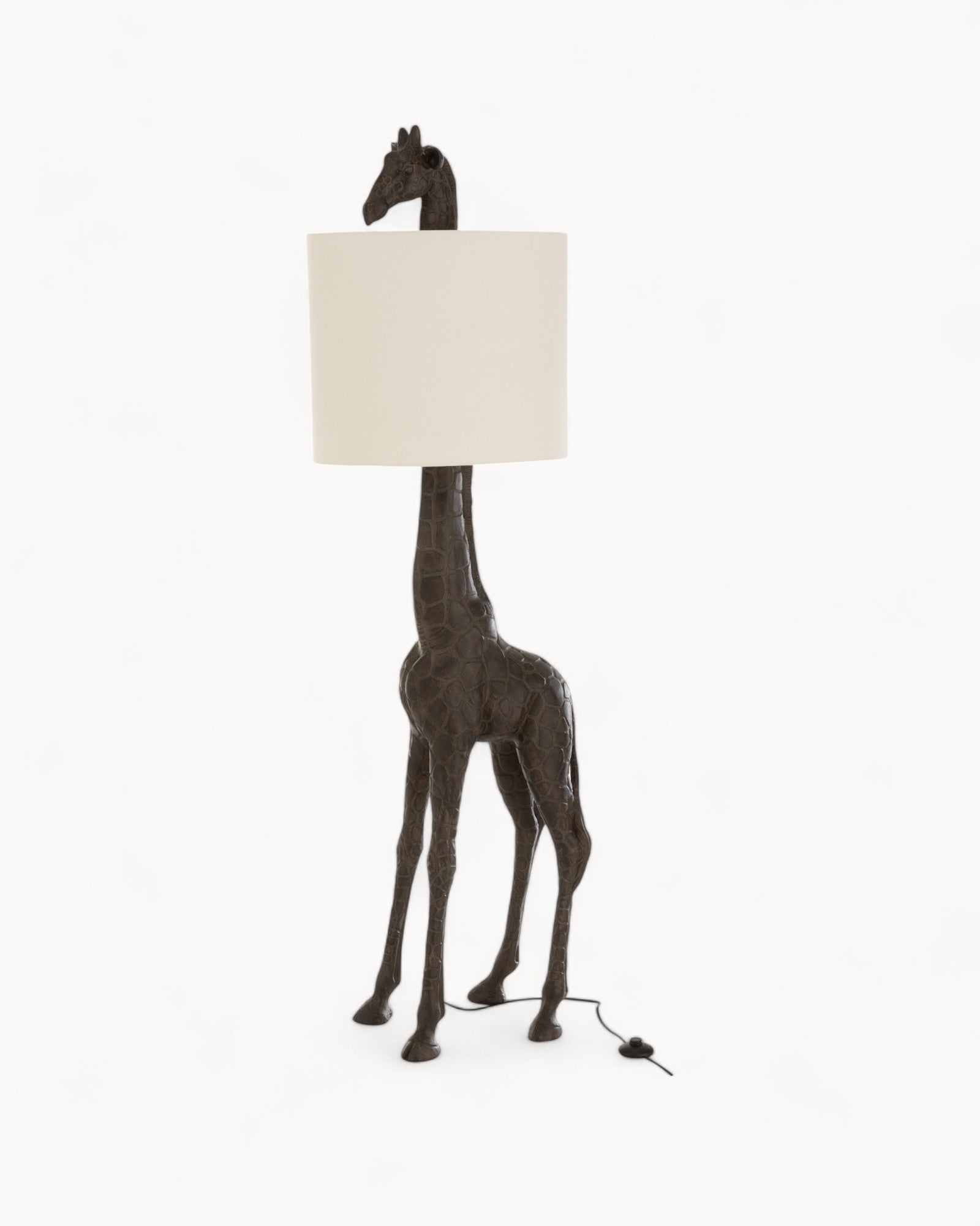 J-Line Lampe Giraffe - Stehlampe Dunkelbraun Polyresin 179 cm