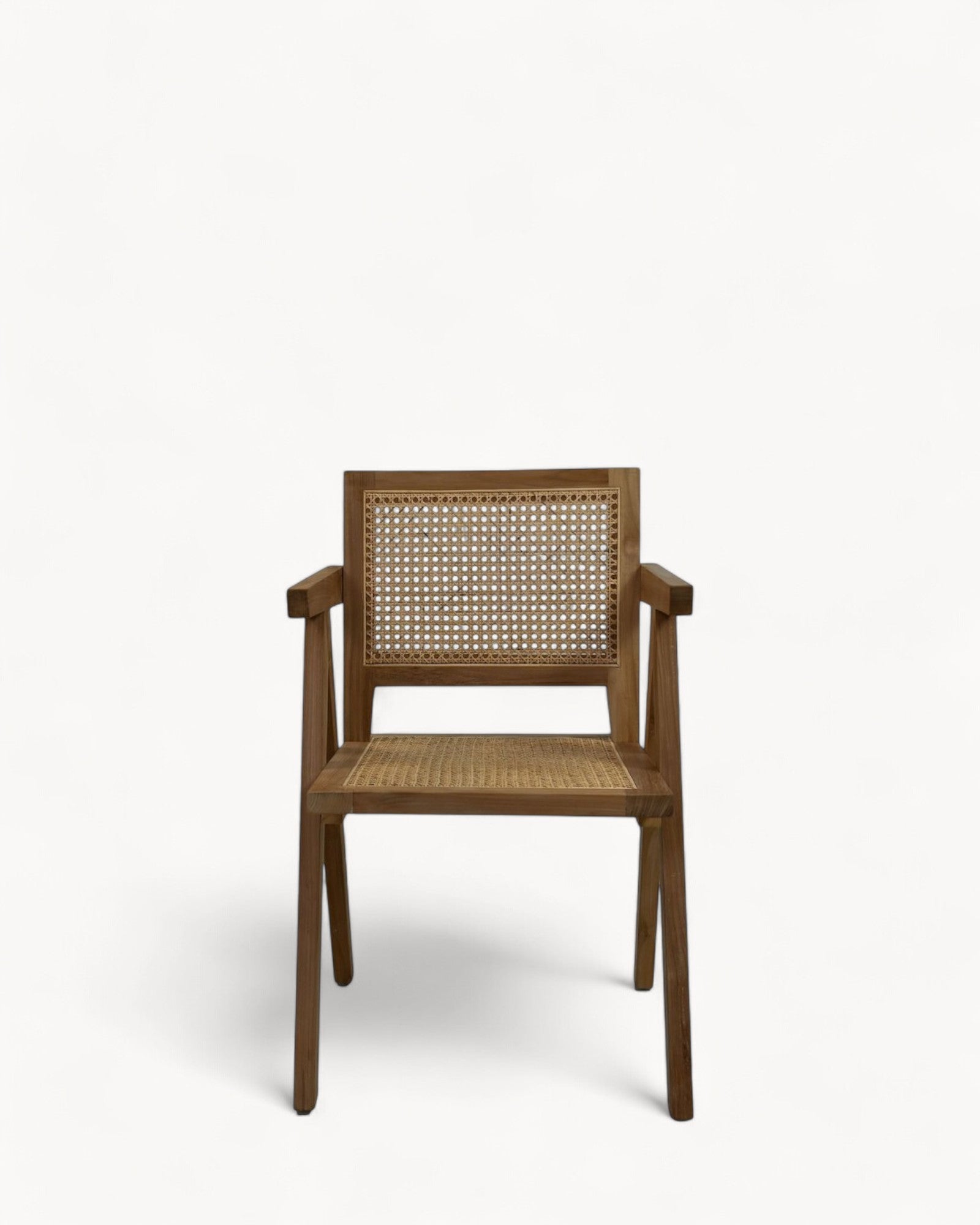 HSM Collection – Esszimmerstuhl Natur – Teak & Rattan – Boho-Stil