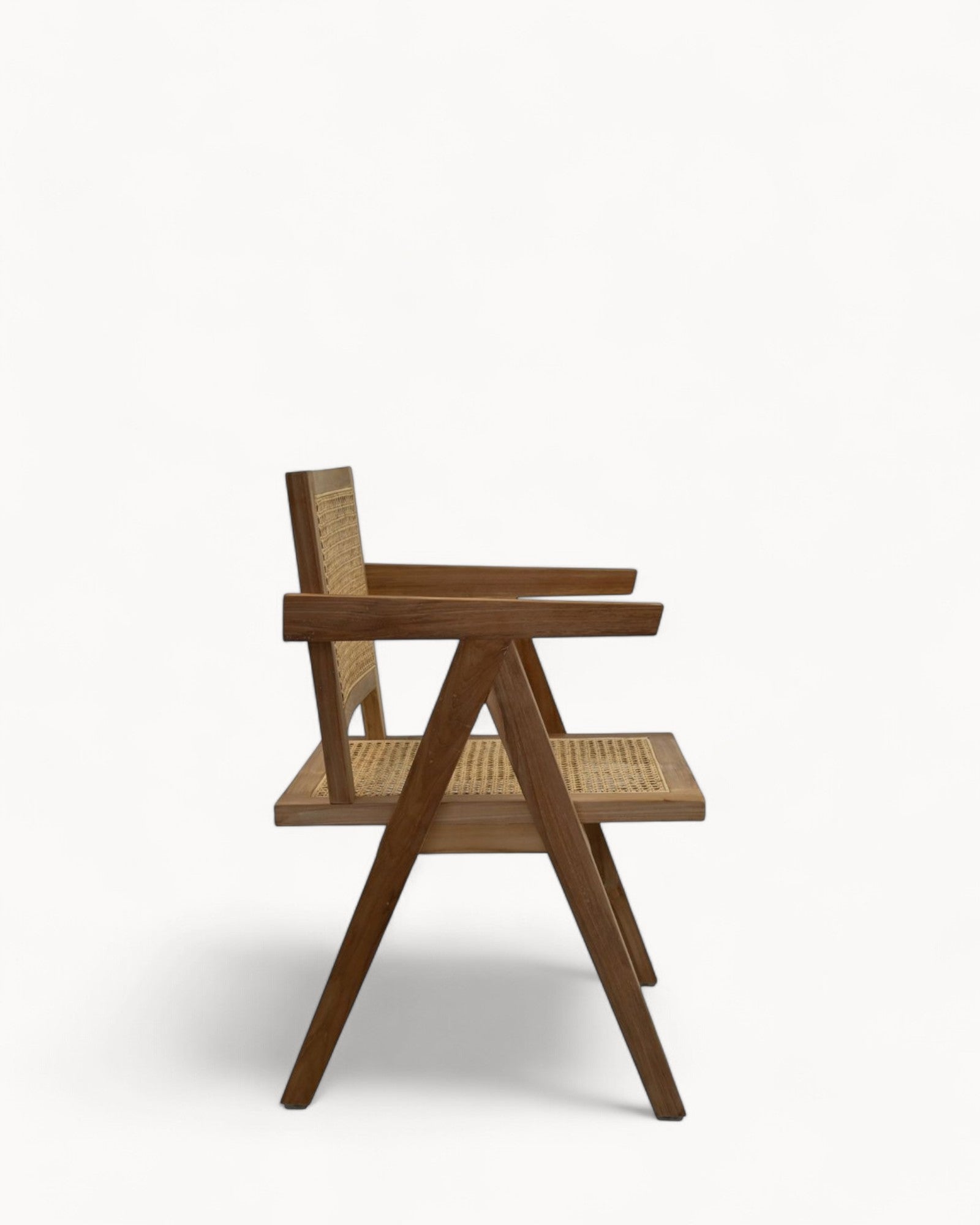 HSM Collection – Esszimmerstuhl Natur – Teak & Rattan – Boho-Stil