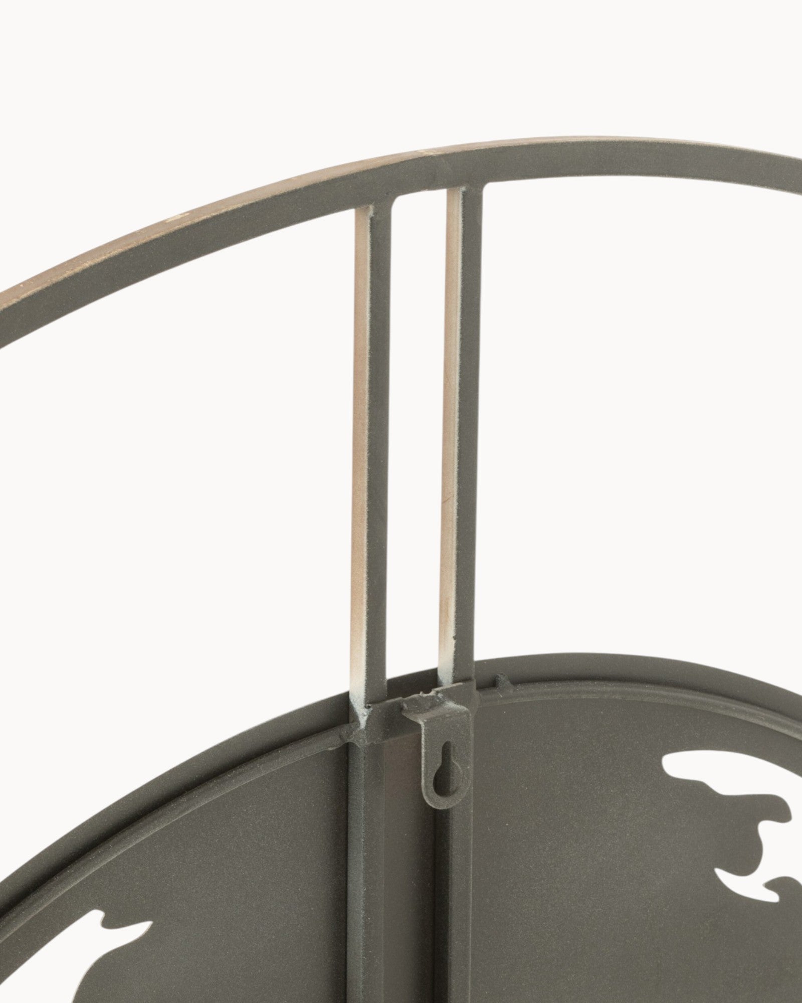 Wanduhr mit Weltkarte – Metall Braun – 90 cm – Industrial Design