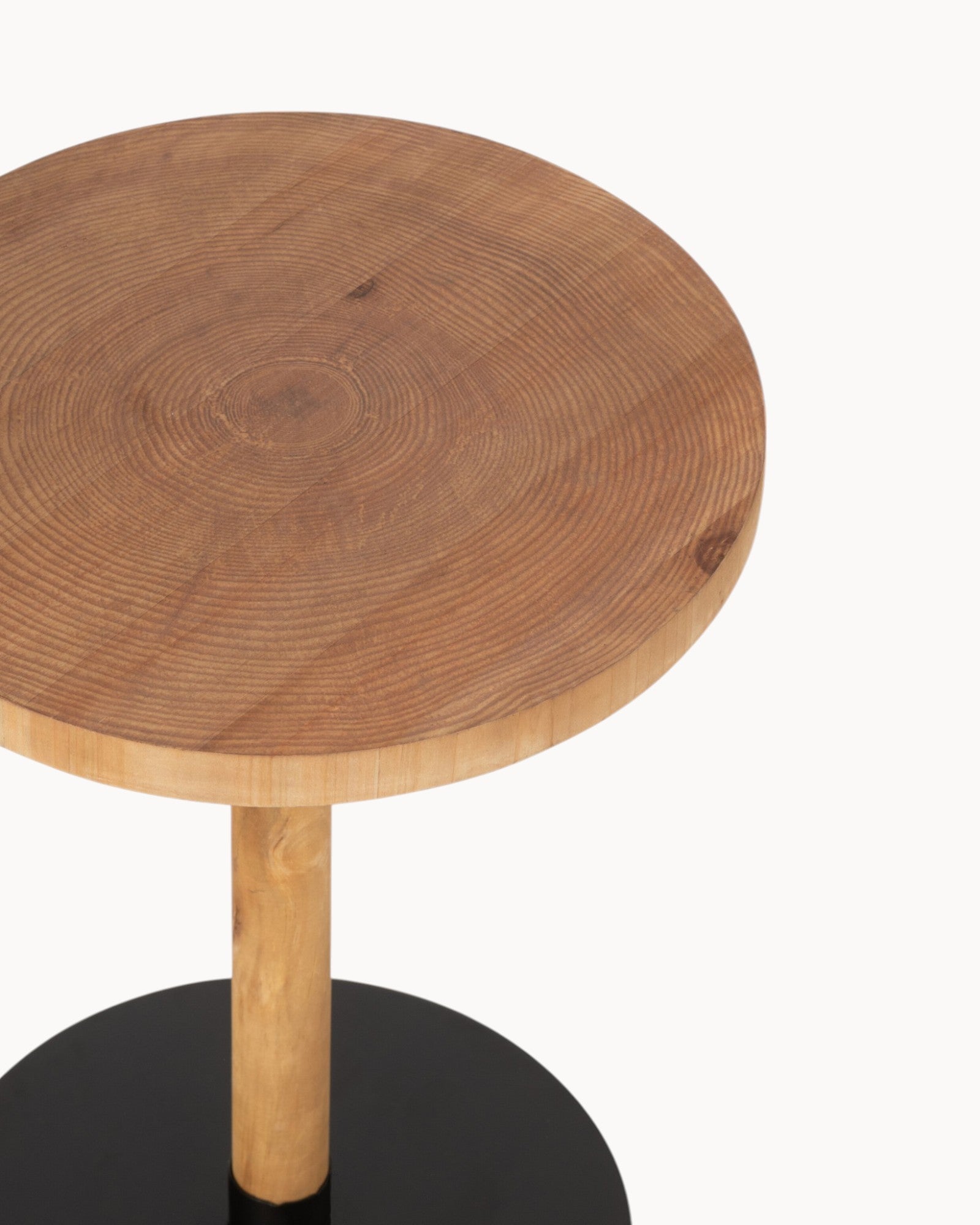 J-Line – Beistelltisch-Set Ron – 2er Set, Holz, Natur/Schwarz, 35x35 cm