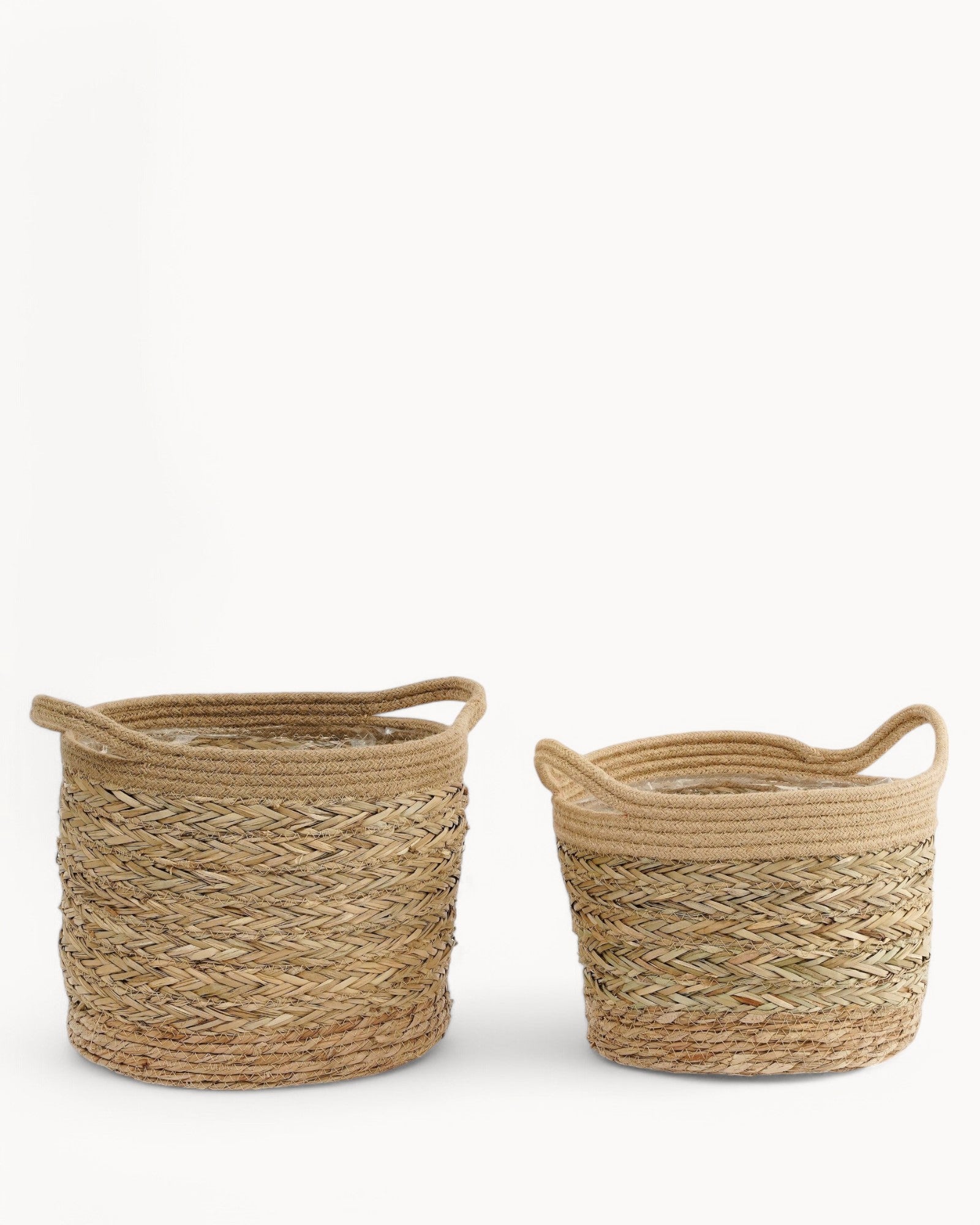 Mica Decorations – Seegraspflanze – 2er-Set – H28 x Ø30 cm – Hellbraun