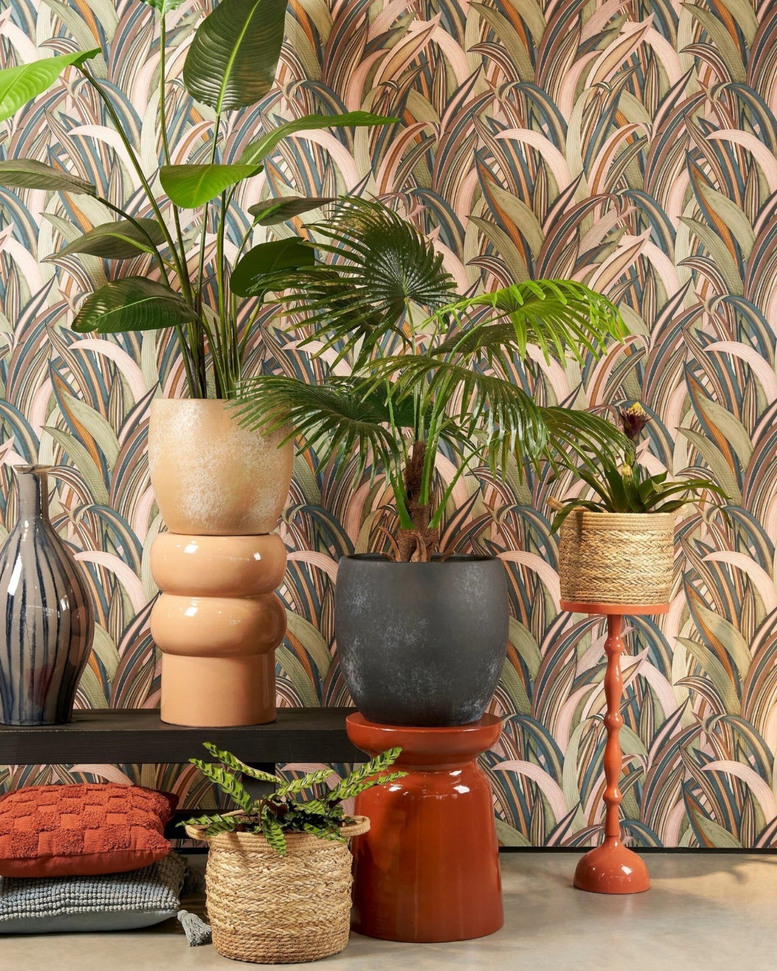 Mica Decorations – Seegraspflanze – 2er-Set – H28 x Ø30 cm – Hellbraun