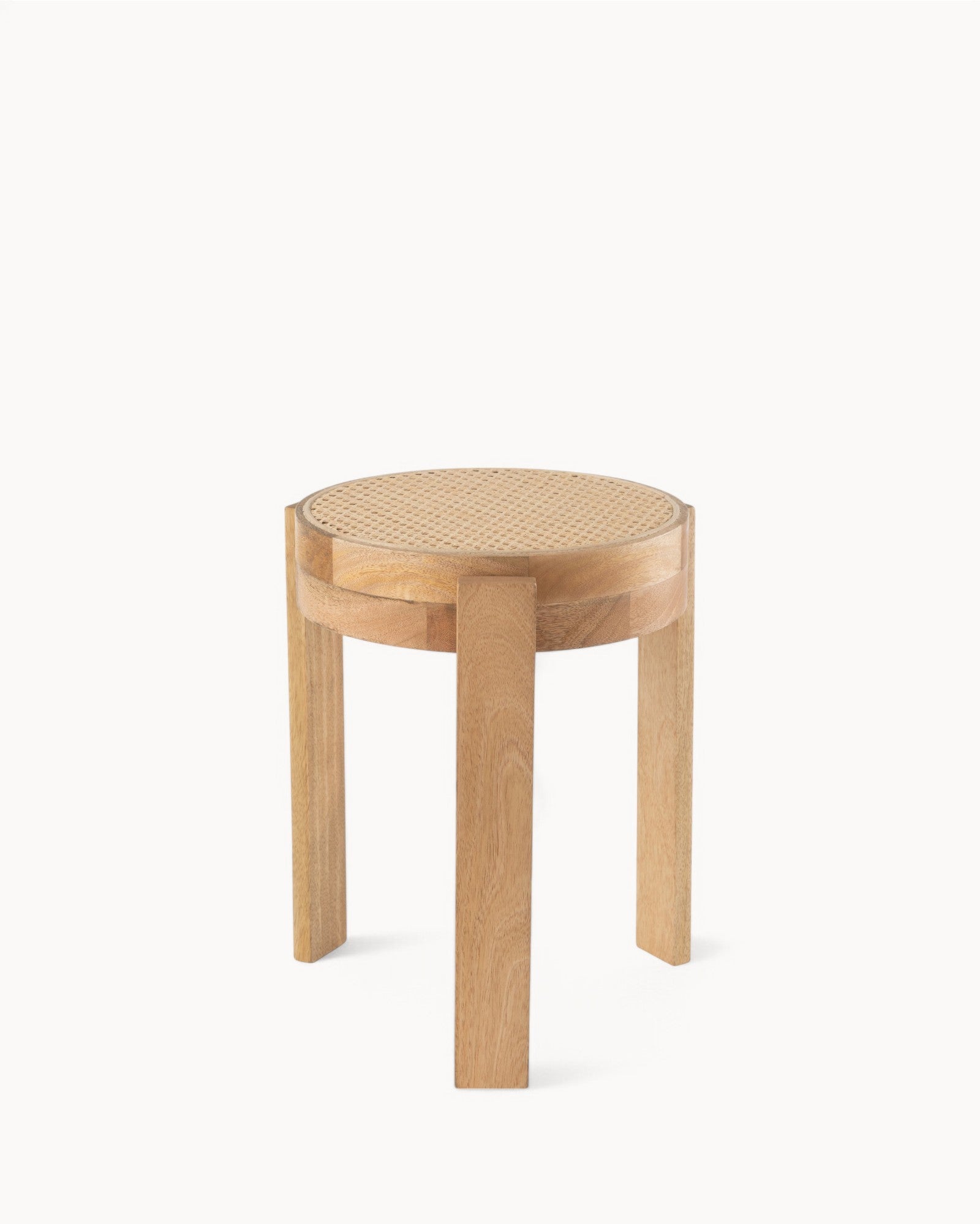 J-Line – Hocker Pune – Mangoholz Natur, rustikaler Beistellhocker