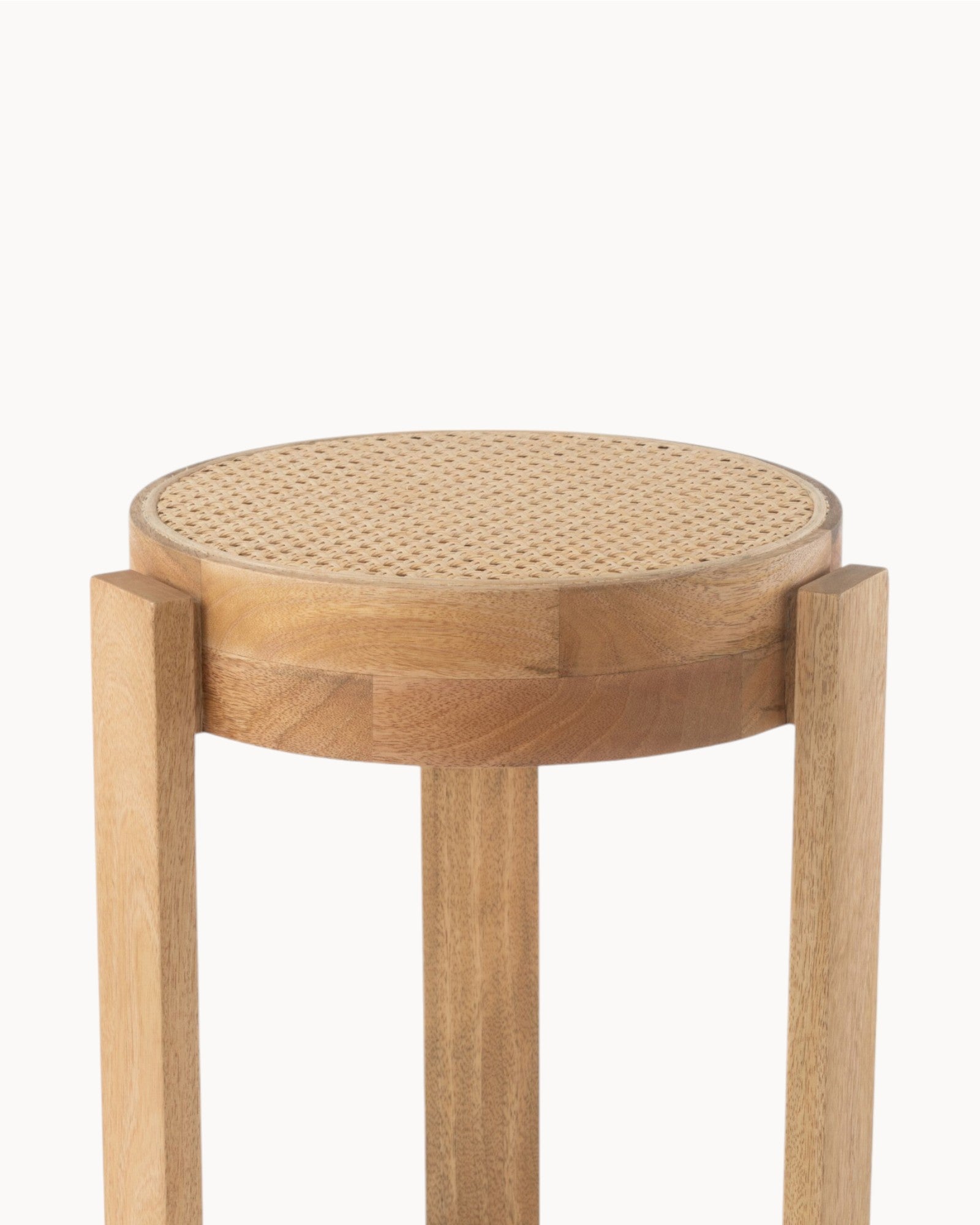 J-Line – Hocker Pune – Mangoholz Natur, rustikaler Beistellhocker