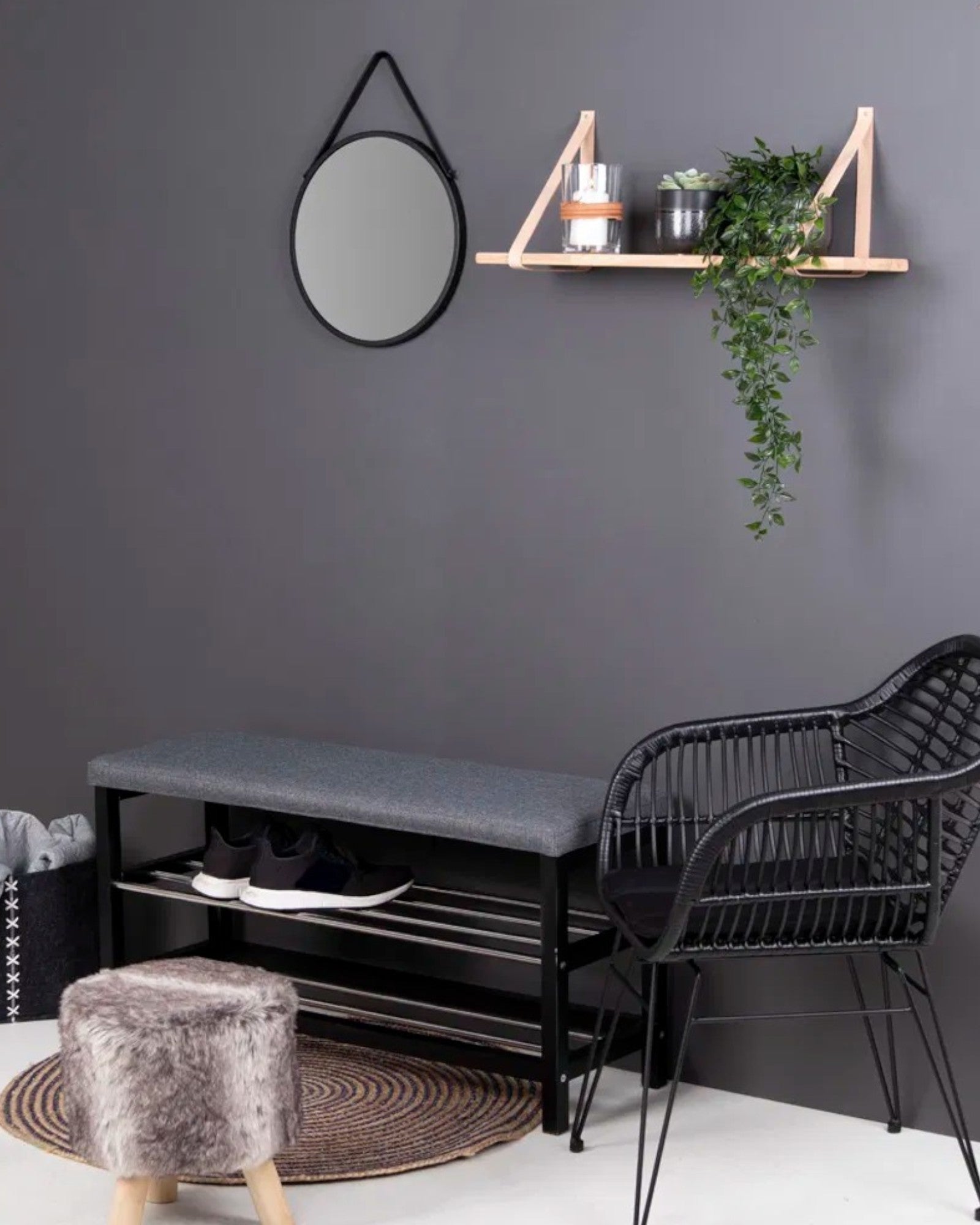 Forno Shelf - Regalbretter aus Naturholz mit Lederriemen 120 cm