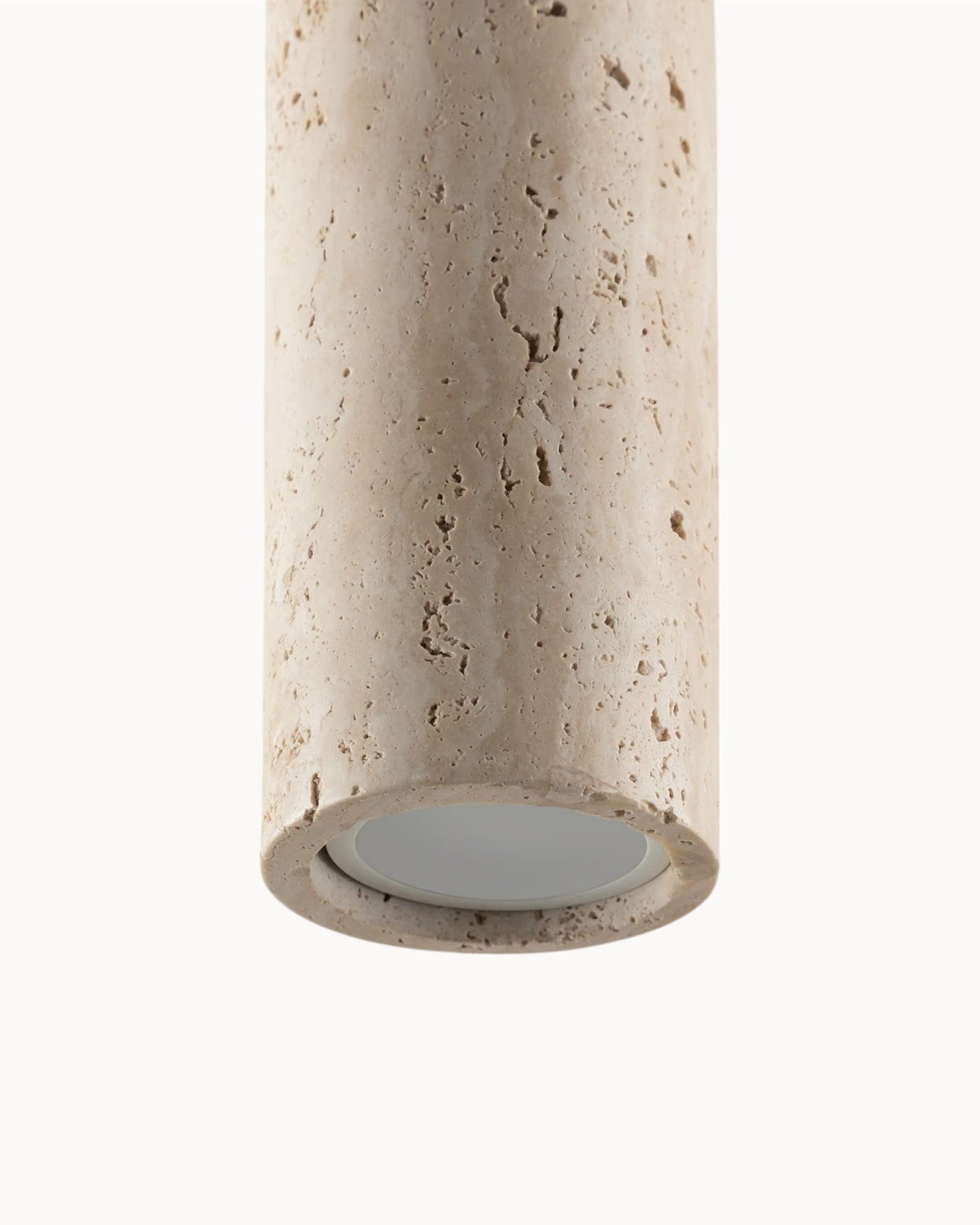 Davise Pendelleuchte aus Travertin und Holz Ø10 cm, höhenverstellbar