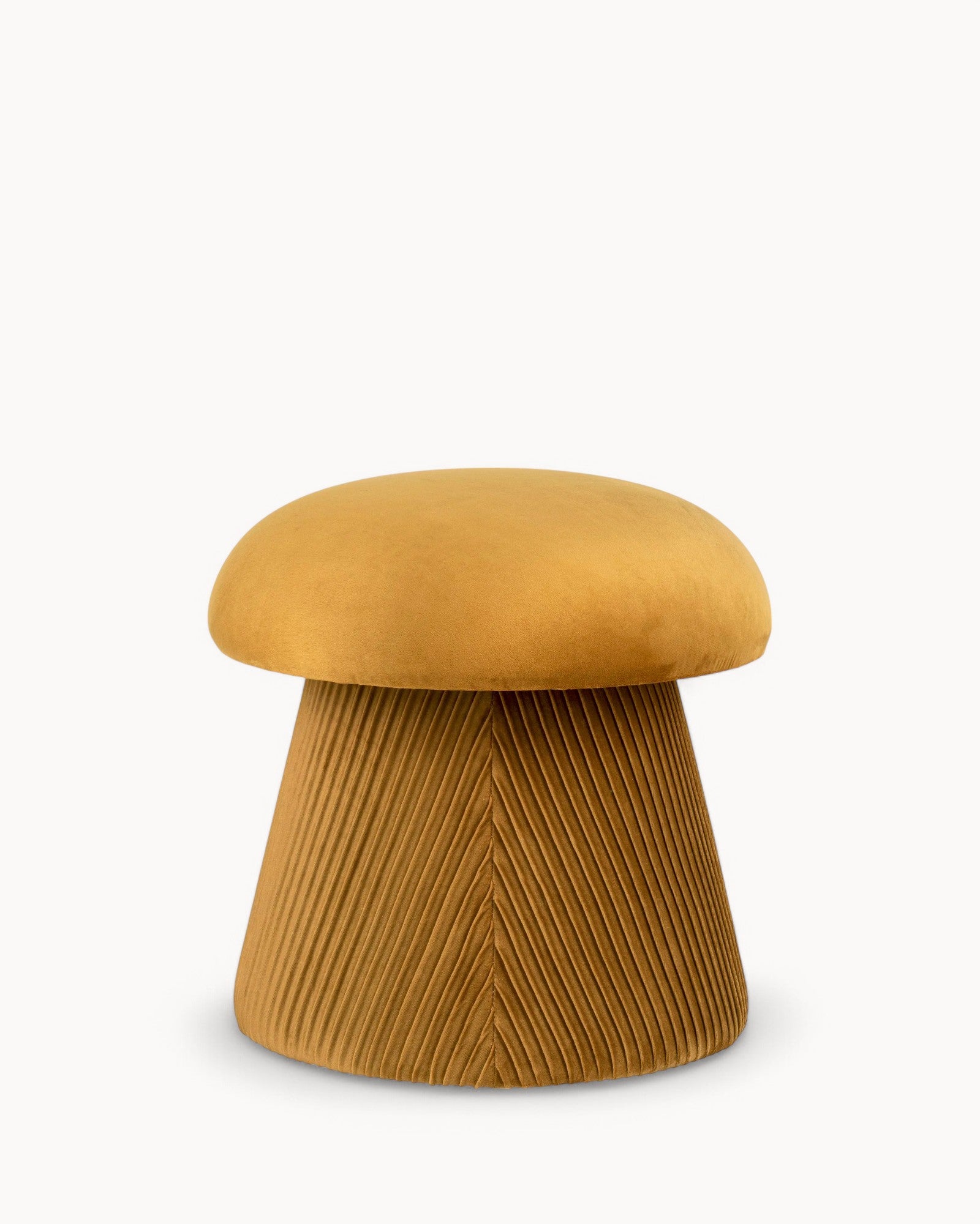 Hampton Pouf – Samt, Ocker, Ø41x39 cm – Kompakter Sitzhocker
