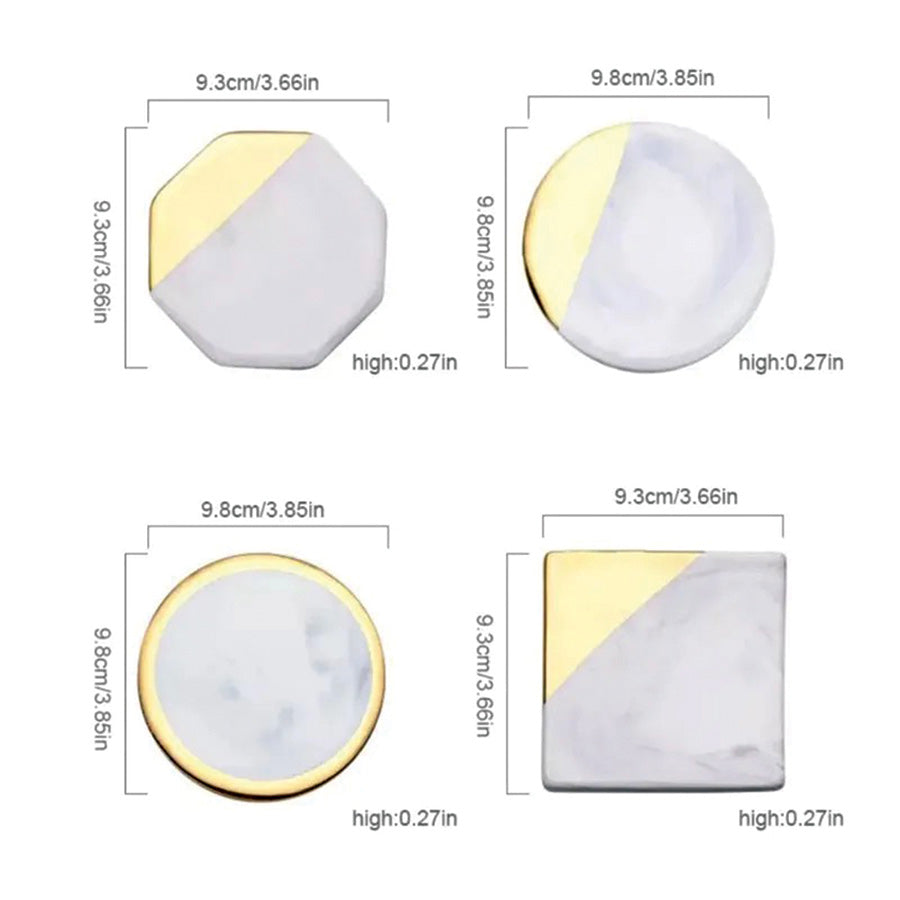 Untersetzer-Set aus Elfenbeinmarmor