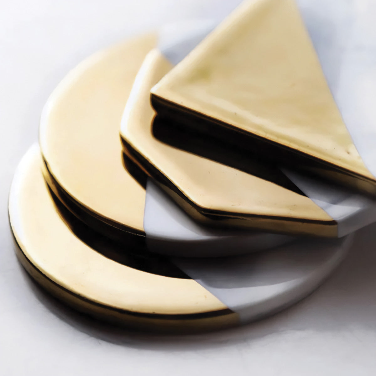 Untersetzer-Set aus Elfenbeinmarmor