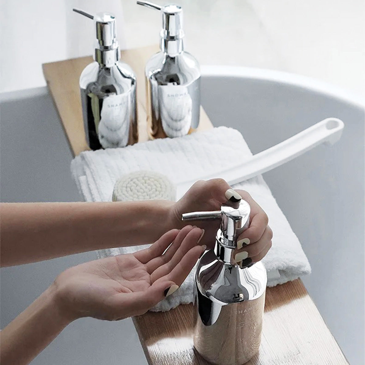 Chrom-Seifenpumpen-Set