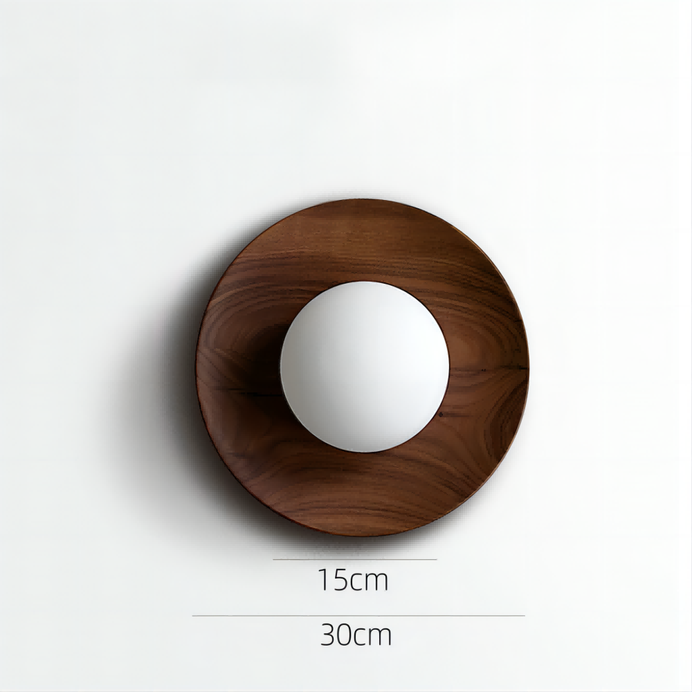 Moderne Wandlampe Holzplatte Glas Lampenschirm G9 LED, 110-240V, Frosted Glass, für Küche, Schlafzimmer