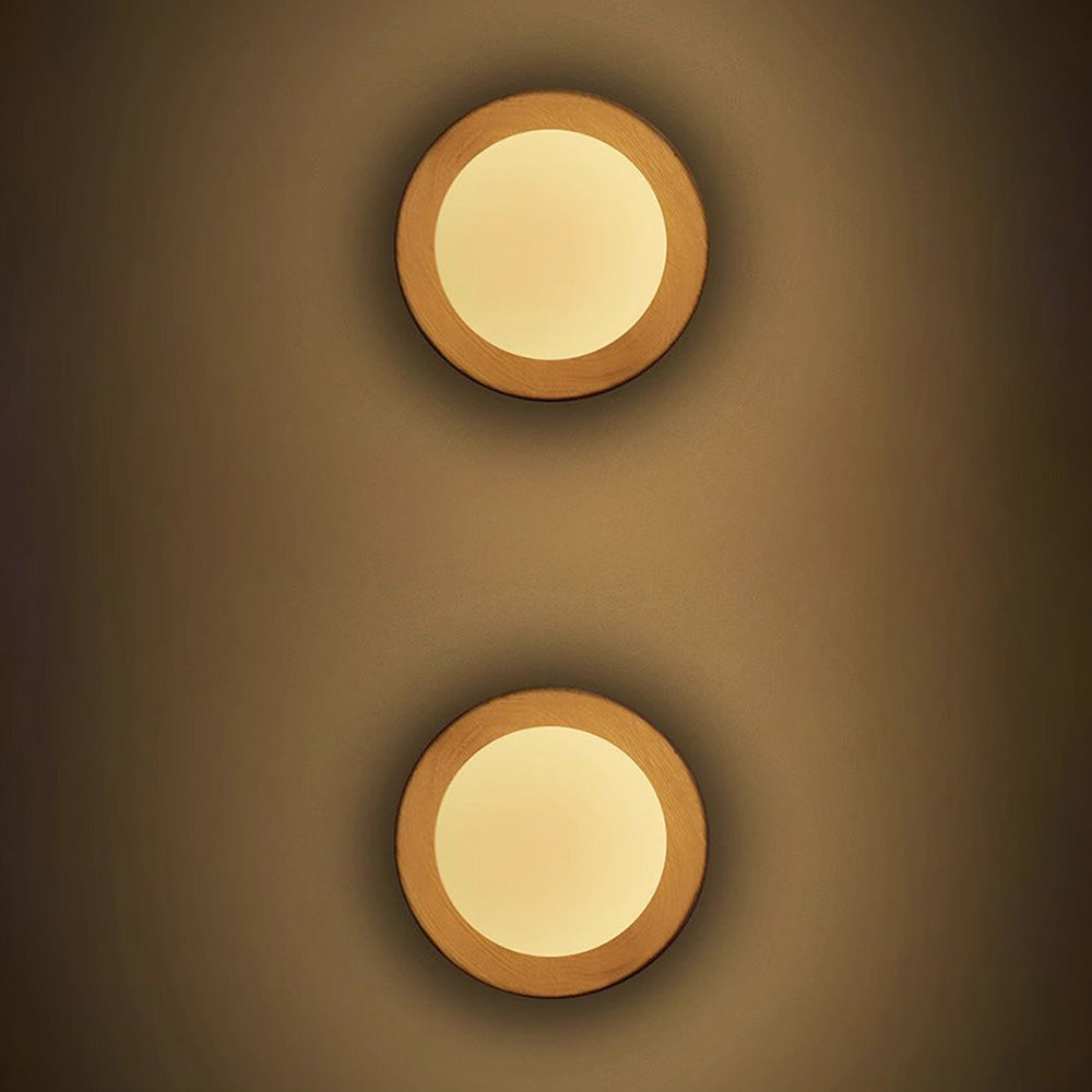 Moderne Wandlampe Holzplatte Glas Lampenschirm G9 LED, 110-240V, Frosted Glass, für Küche, Schlafzimmer
