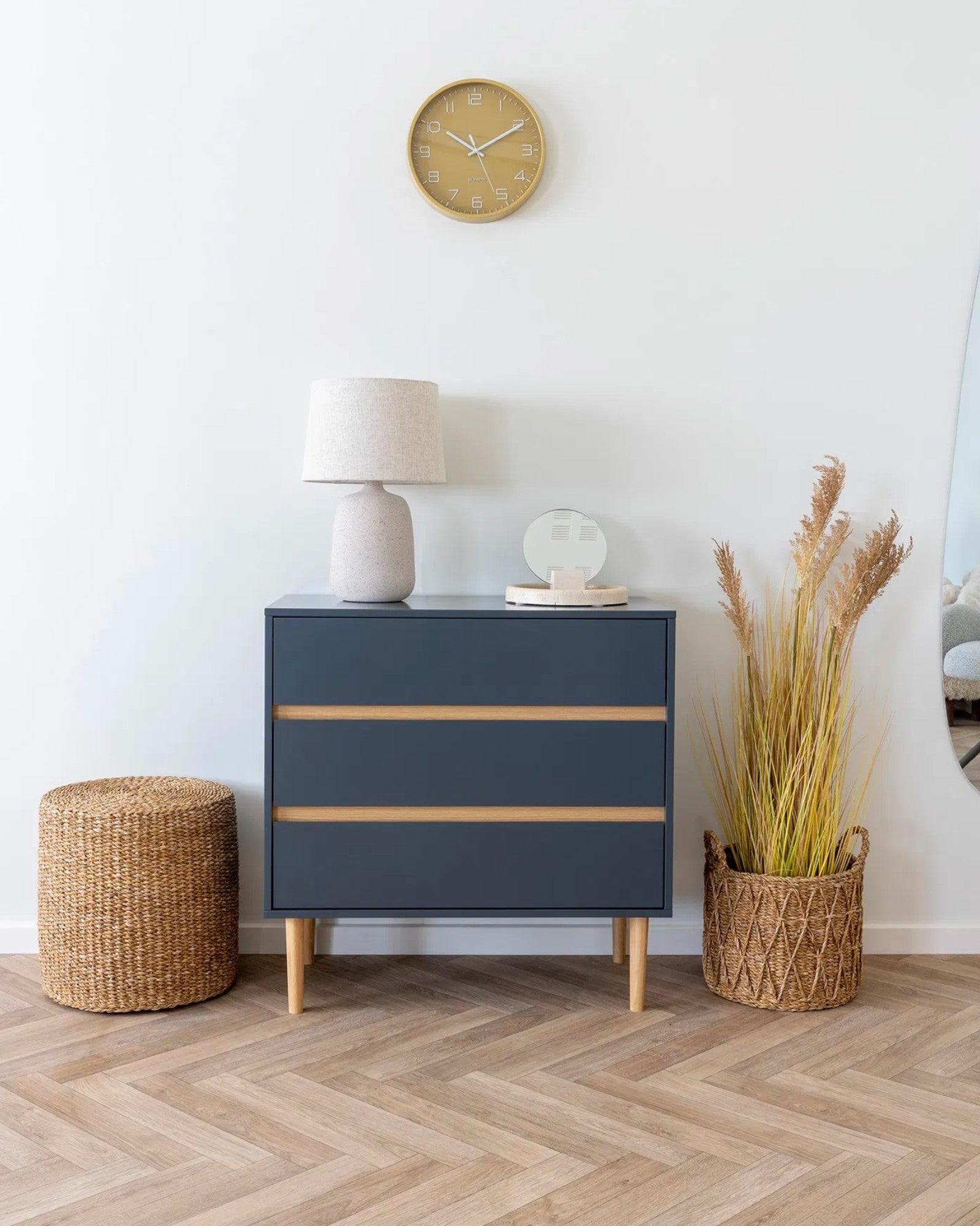 House Nordic – Bisley Kommode 3 Schubladen Holz dunkelgrau 80x40x80 cm